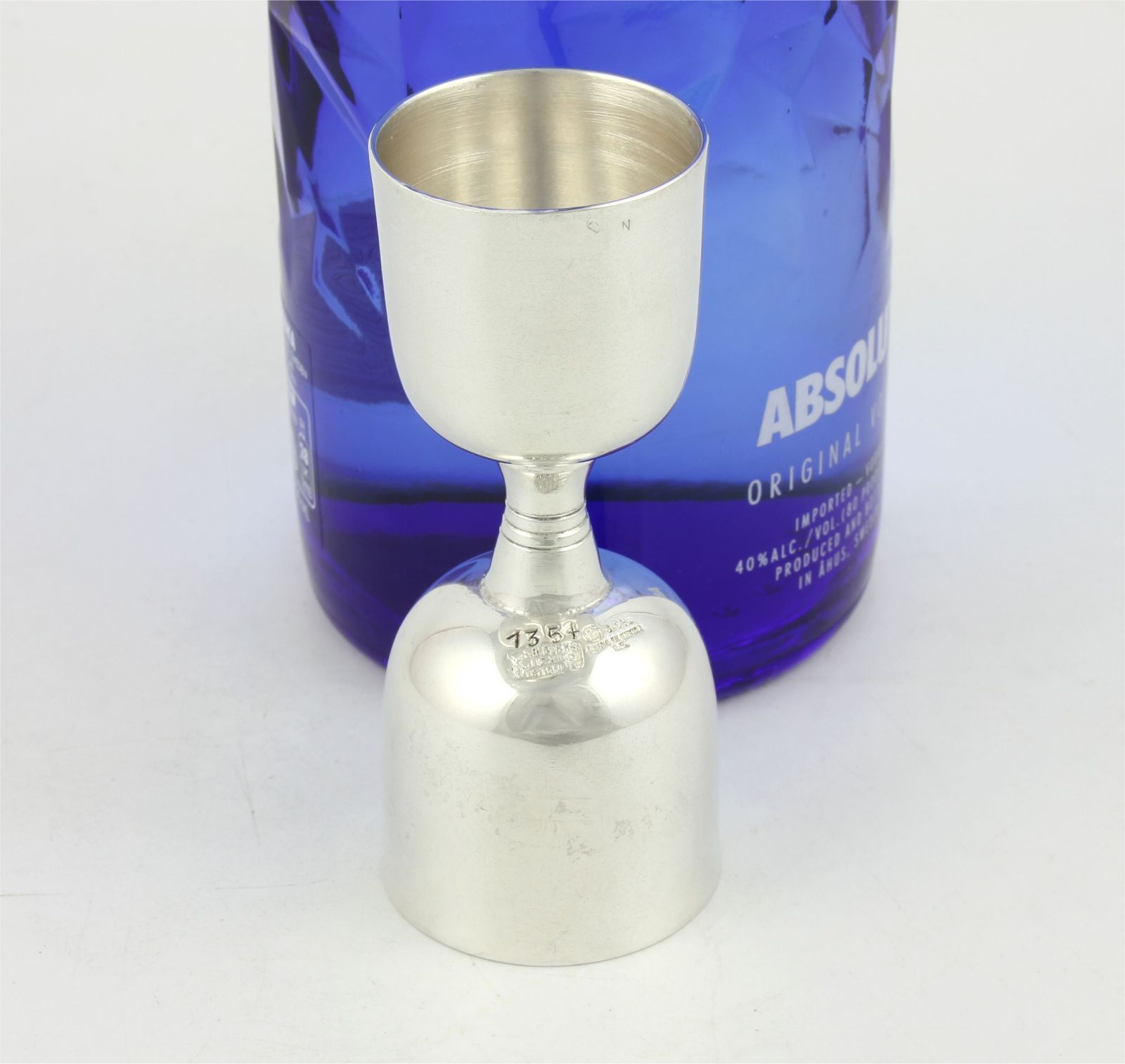 Mexican Silver Double Spirit Jigger. Art Deco 925 Silver Tequila Measure. photo 345.0