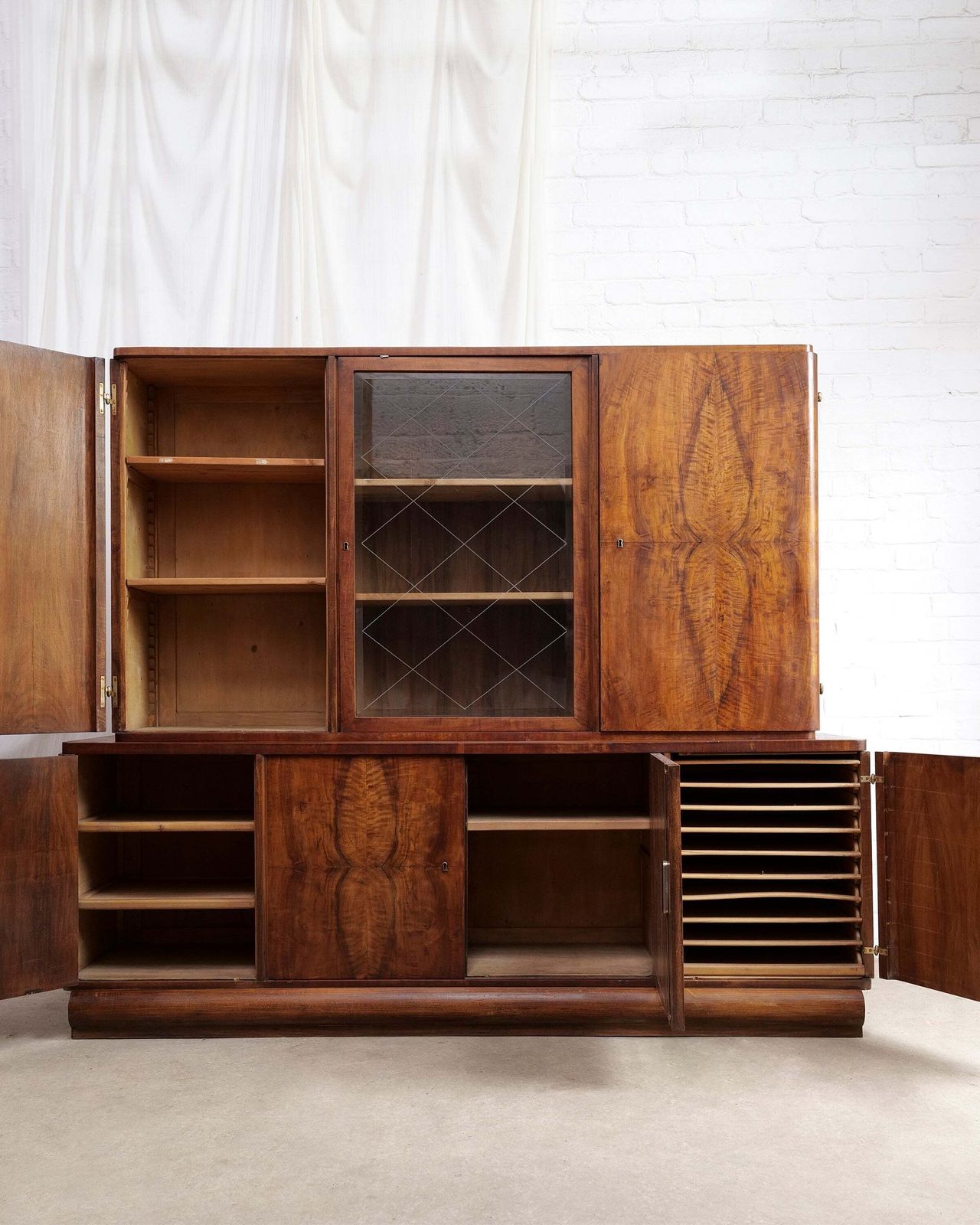 Walnut Art Deco Display Cabinet photo furniture