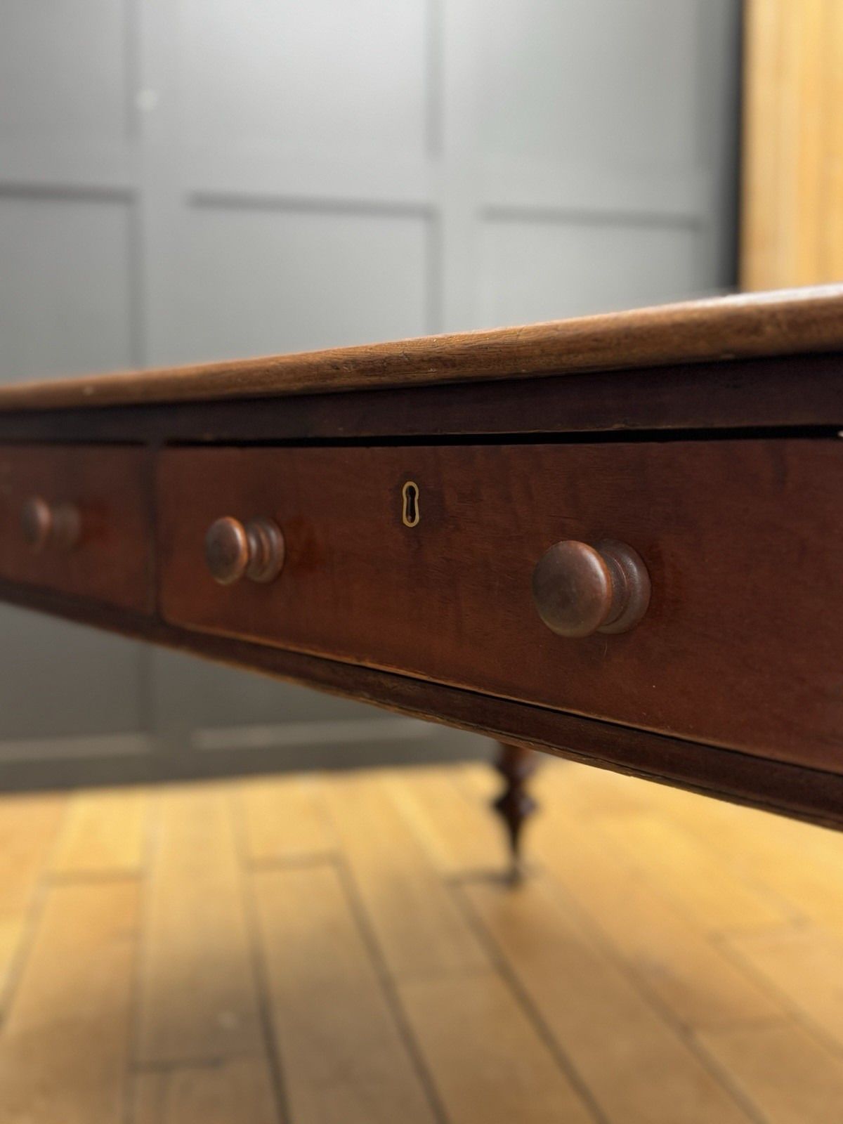 Antique Victorian Mahogany Library Table Desk Kitchen Dining Table With Drawers photo for sale