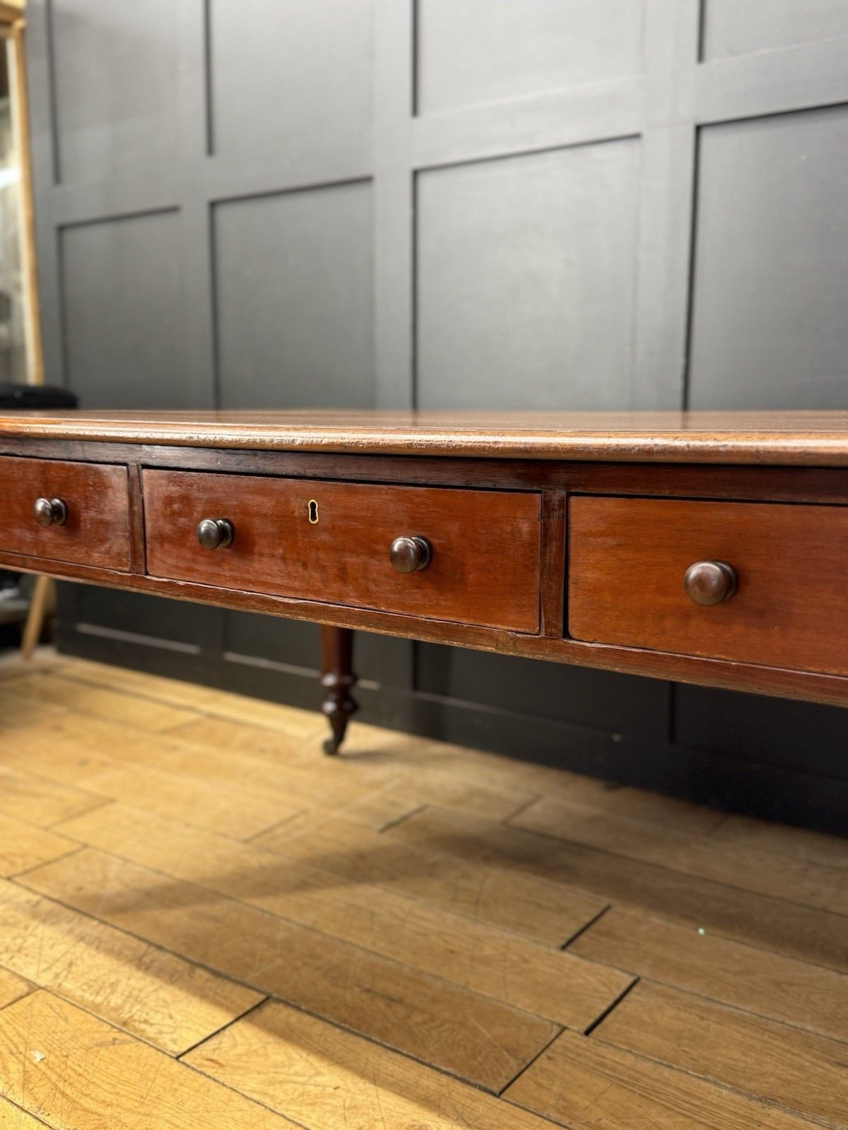 photo buy Antique Victorian Mahogany Library Table Desk Kitchen Dining Table With Drawers