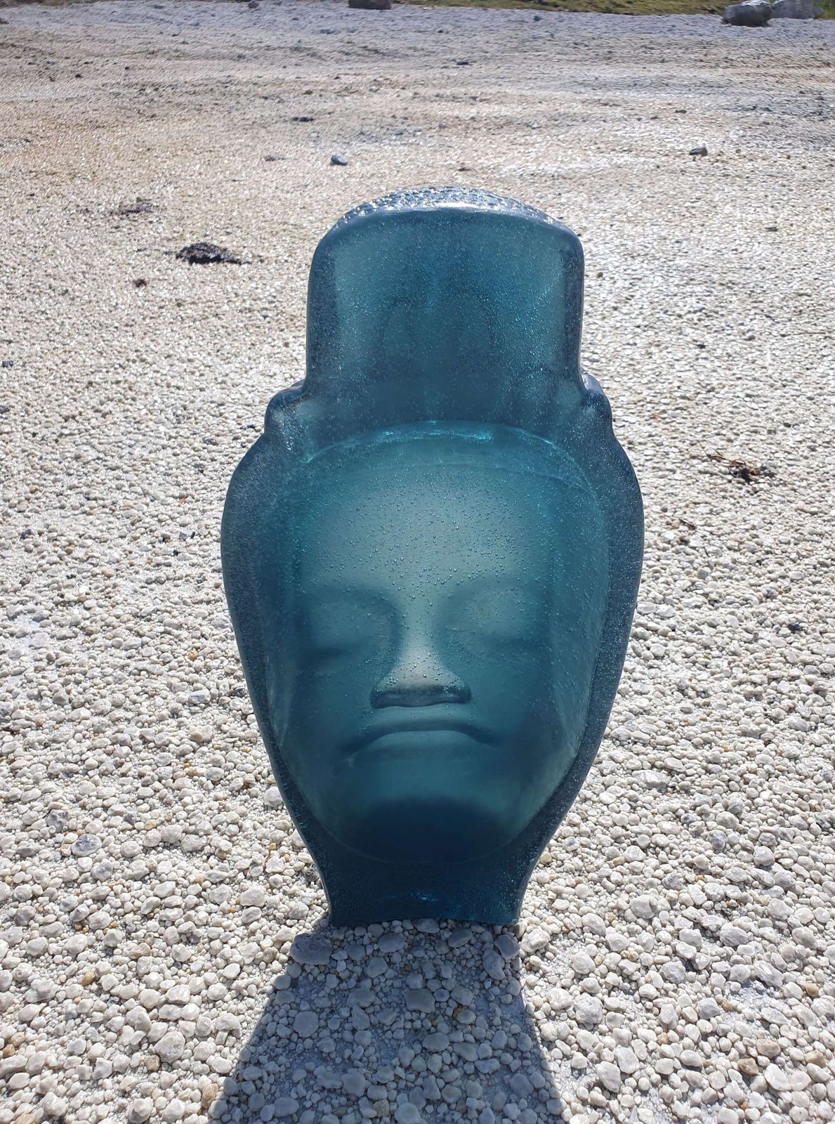 Roy Adzak For Daum Freres, France. A Crystal Glass Sculpture "Head Of Buddah". photo buy
