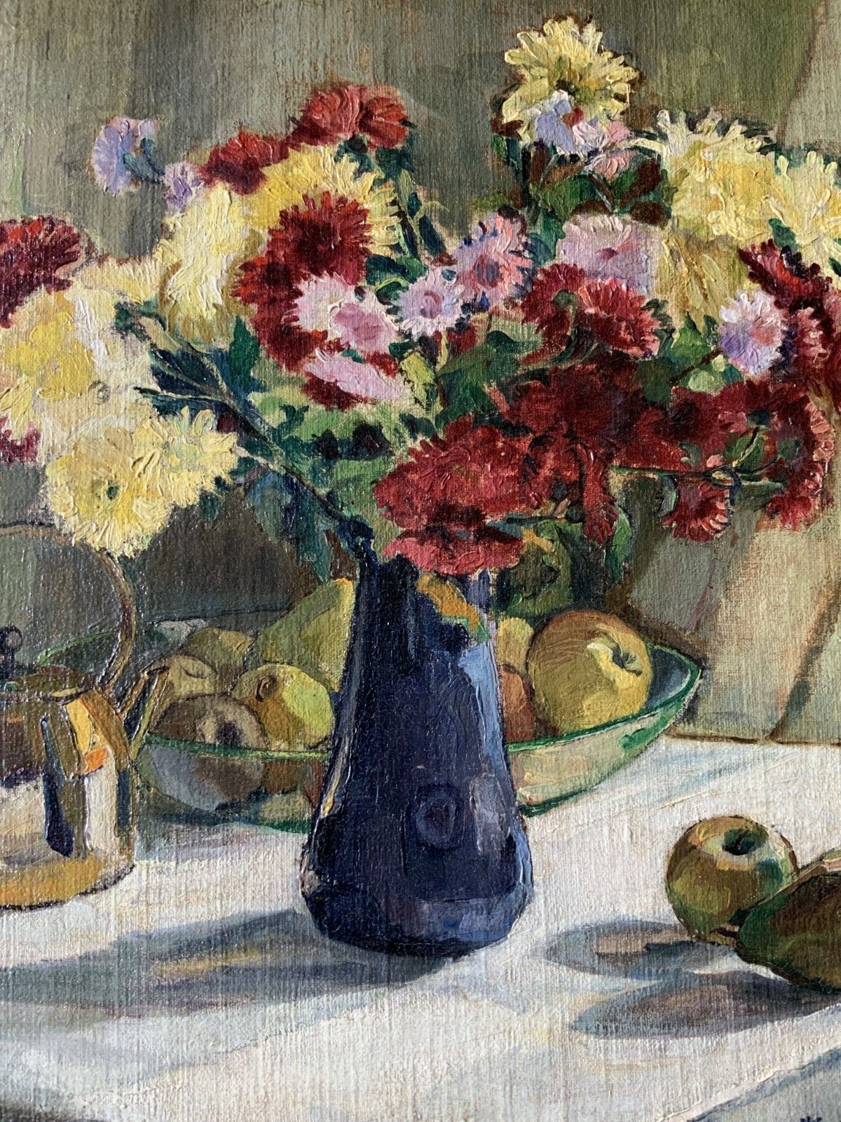 Fine Art Deco Still Life Impressionist Oil Painting C. 1931 Signed Original photo Art