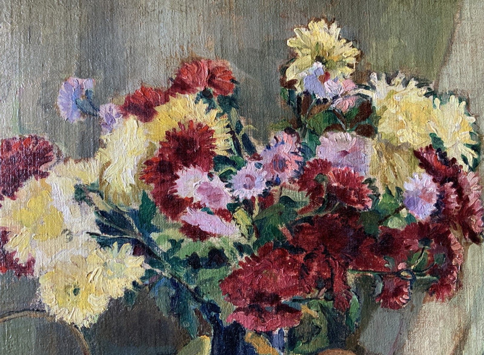 790.0 Fine Art Deco Still Life Impressionist Oil Painting C. 1931 Signed Original photo