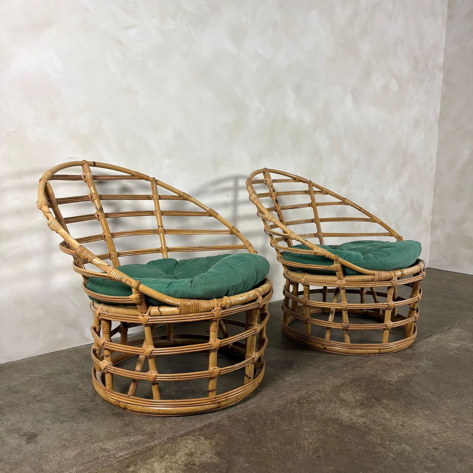Mid Century Pair Of Bamboo Lounge Chairs Retro Mcm photo for sale