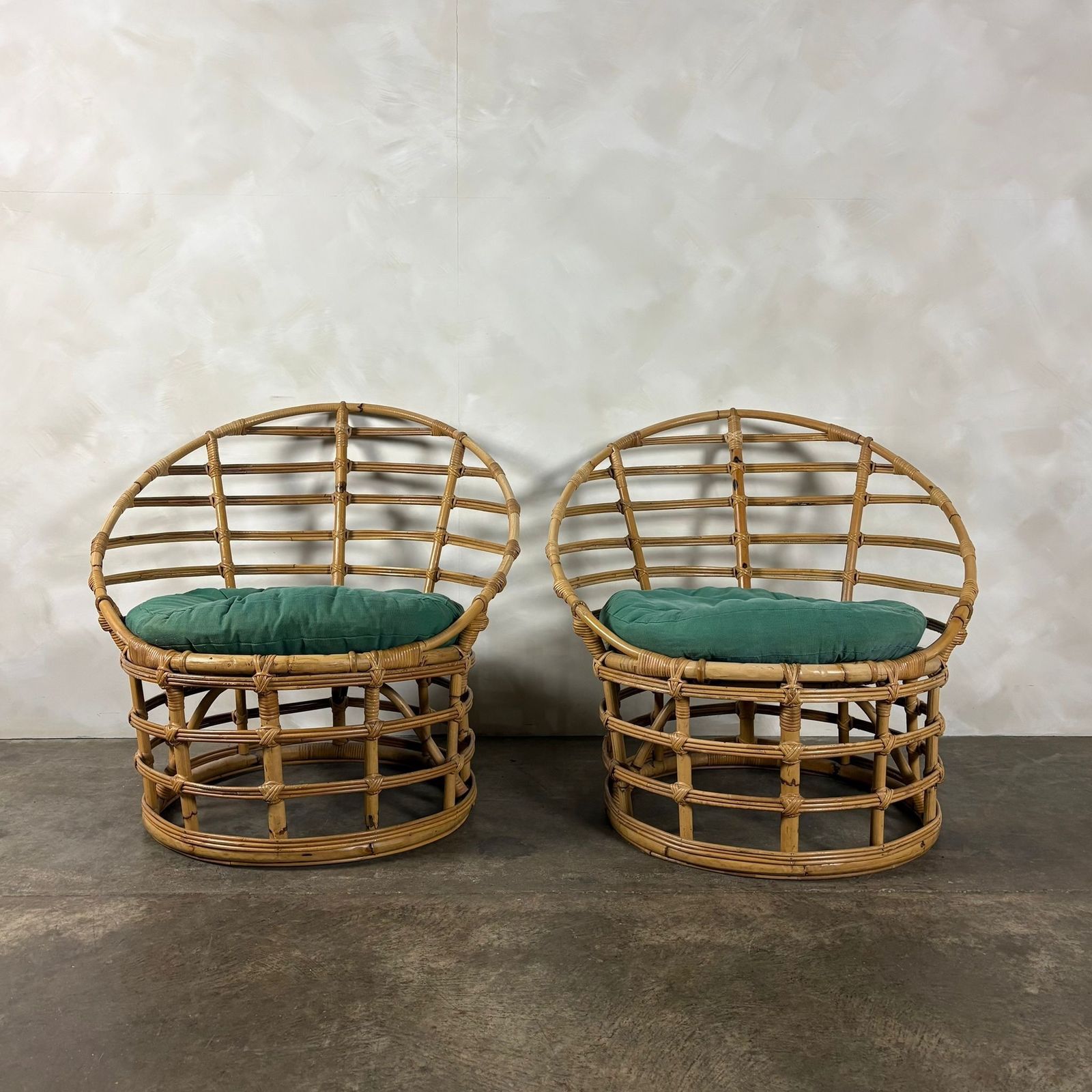 Mid Century Pair Of Bamboo Lounge Chairs Retro Mcm photo Furniture