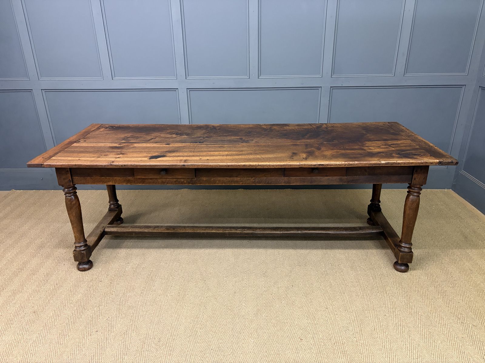 Large Early 19th Century Walnut Refectory Farmhouse Table photo Furniture