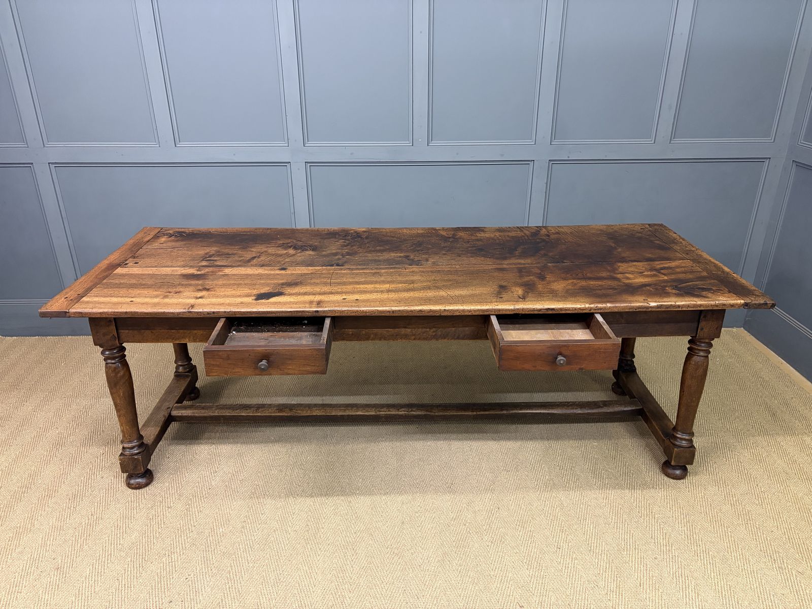 photo for sale Large Early 19th Century Walnut Refectory Farmhouse Table