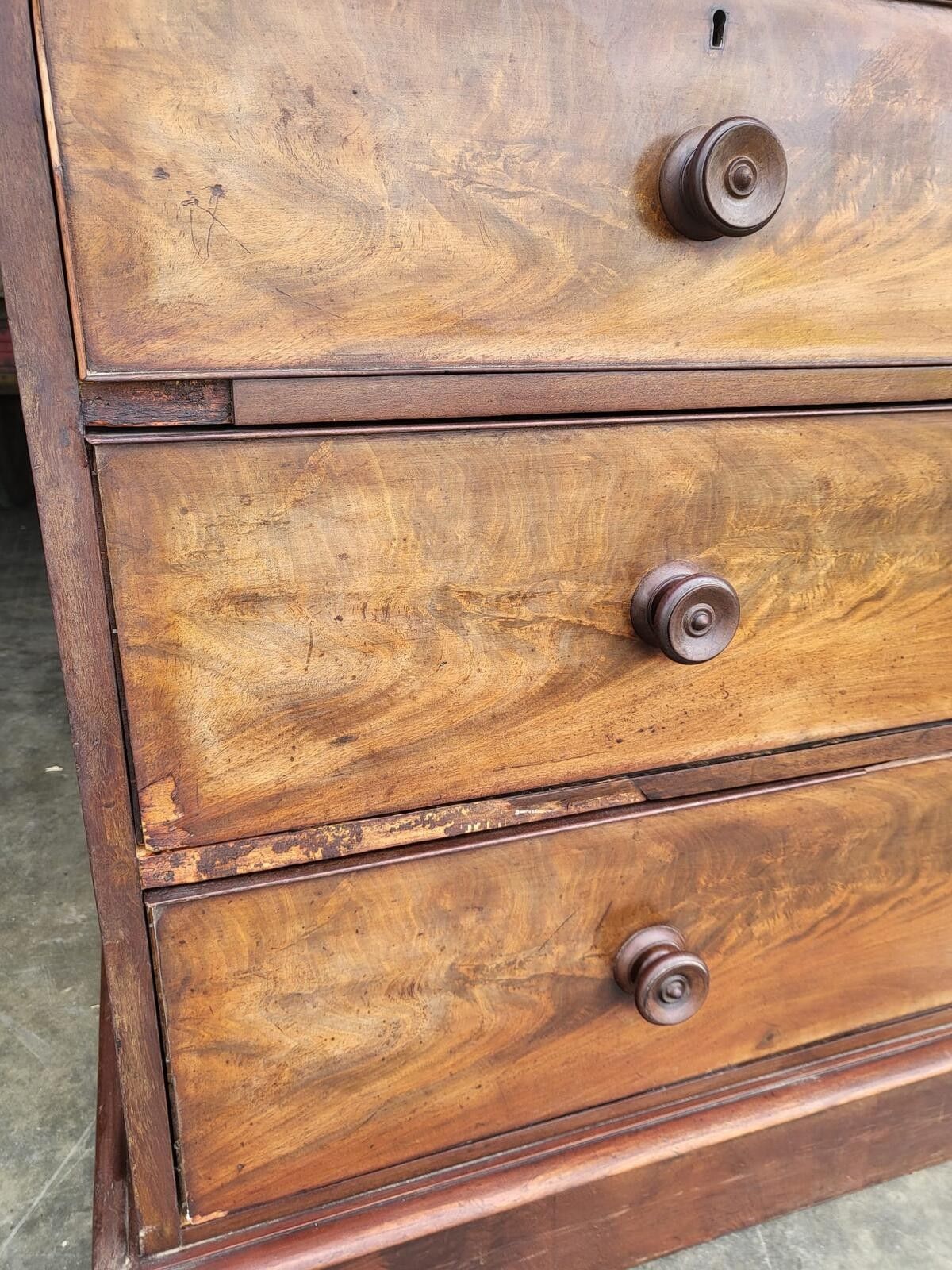 495.0 Antique Victorian Linen Press Chest Of Drawers Wardrobe photo