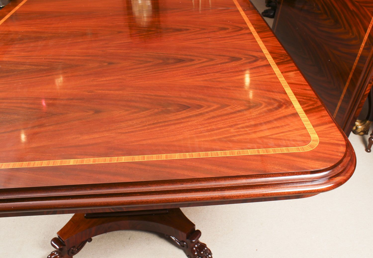 photo for sale Bespoke Regency Revival Twin Base Dining Table & 14 Chairs 21st C
