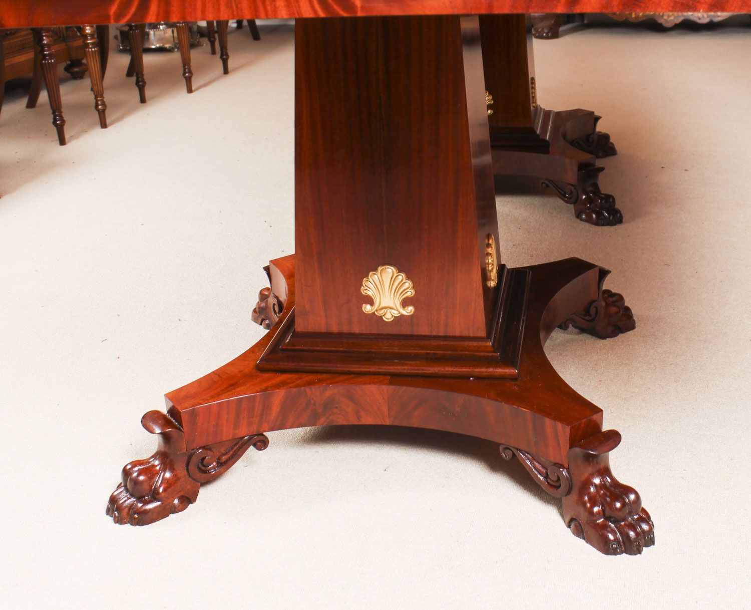 12250.0 Bespoke Regency Revival Twin Base Dining Table & 14 Chairs 21st C photo