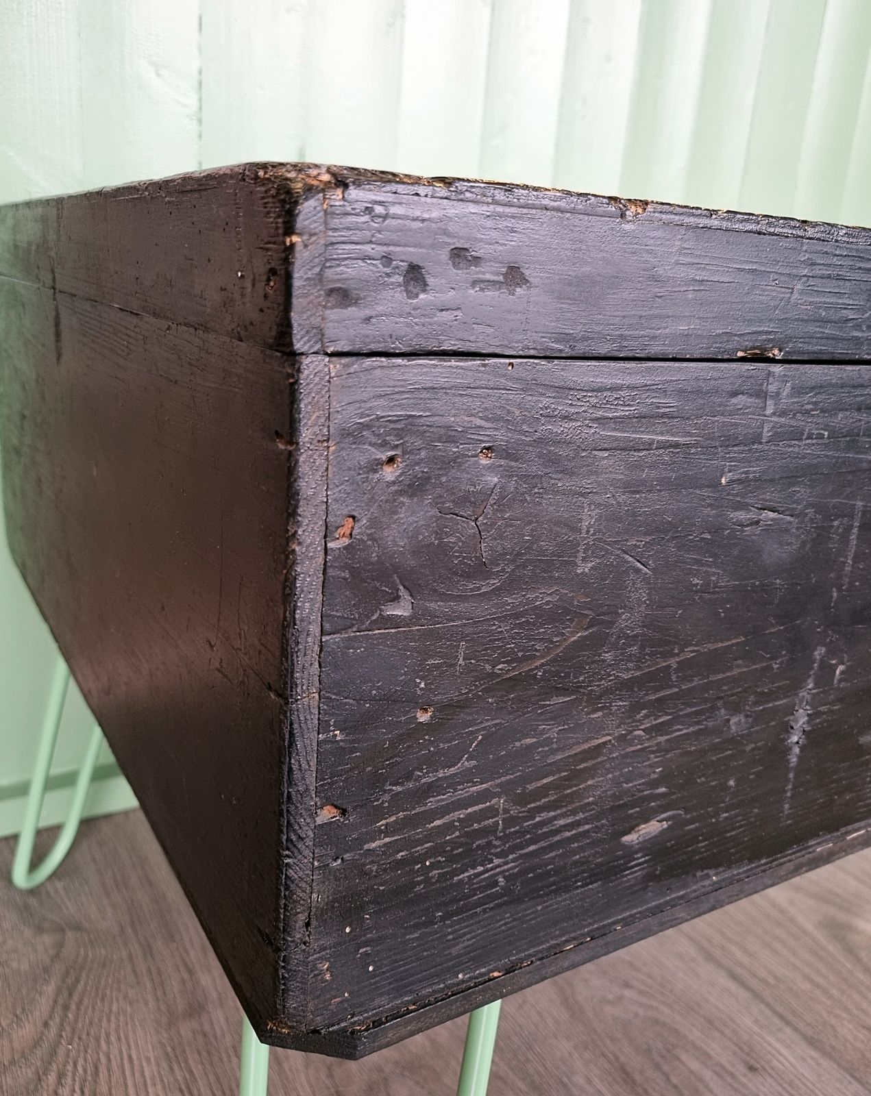 photo for sale Industrial Merchant Chest Coffee Table With Hairpin Legs