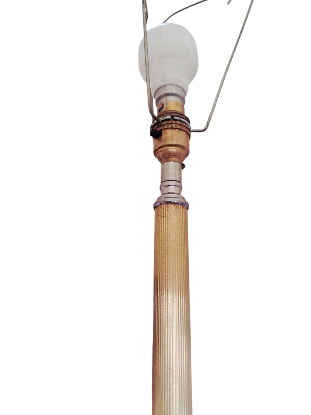 250.0 Vintage Floor Lamp Onyx Brass Stand Antique Light Art Deco + Lampshade 1930 photo
