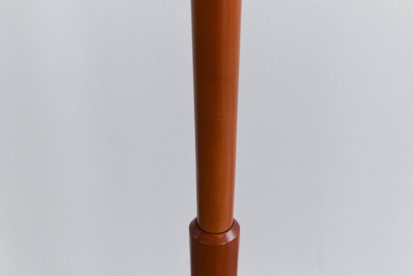 Vintage Wooden Floor Lamp With New Pleated Beige Shade photo 295.0