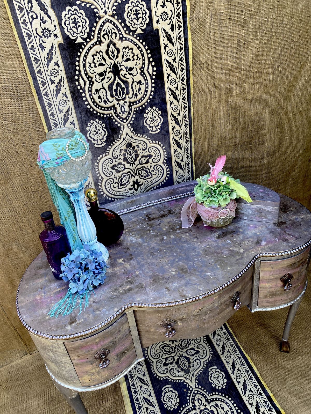 Pearlescent Vintage Dressing Table In A Re Vamp Alchemy photo vintage