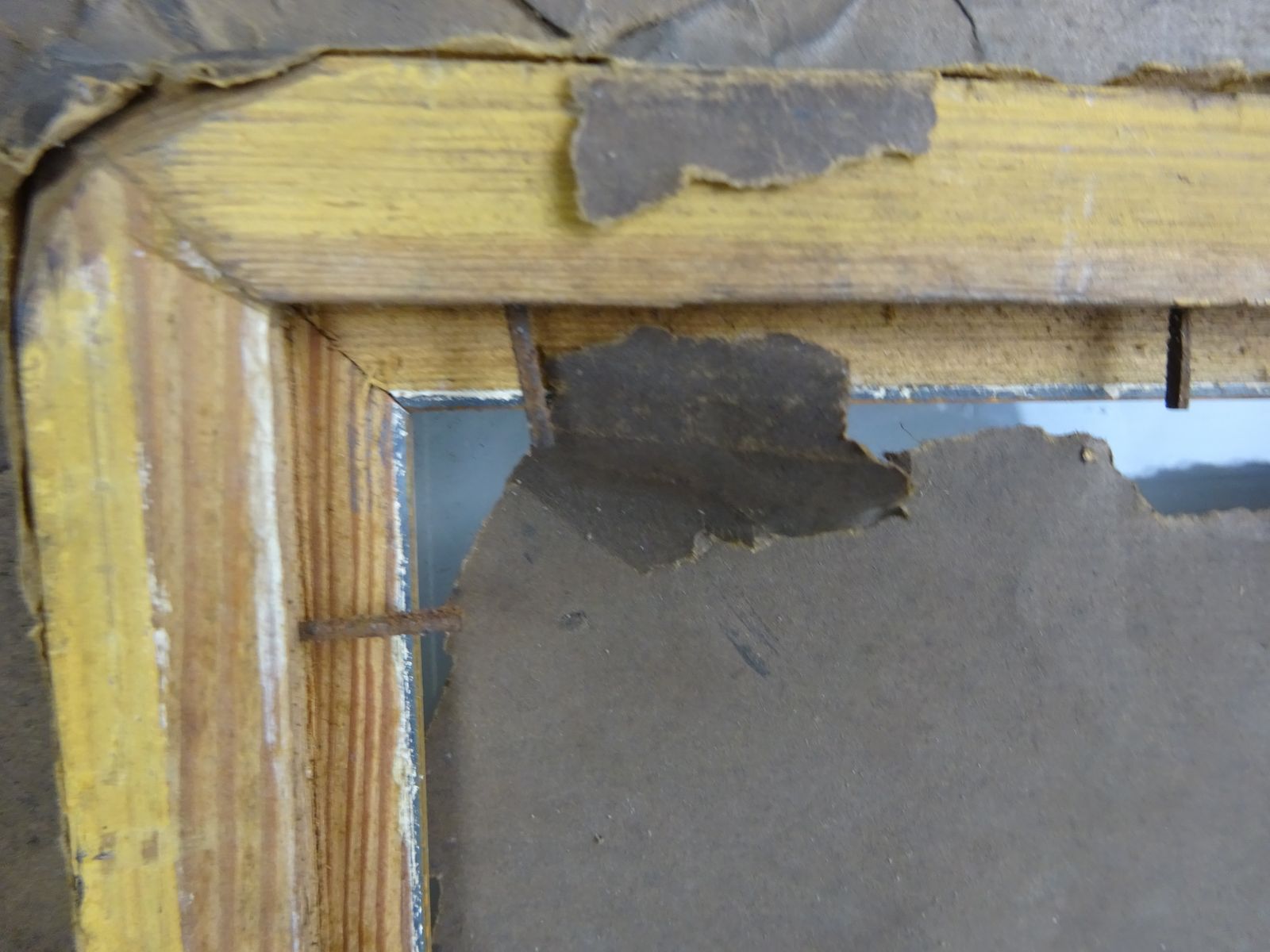 Home Decor Reclaimed Victorian Carved Oak Picture Frame, With Glass & Gold Matting photo