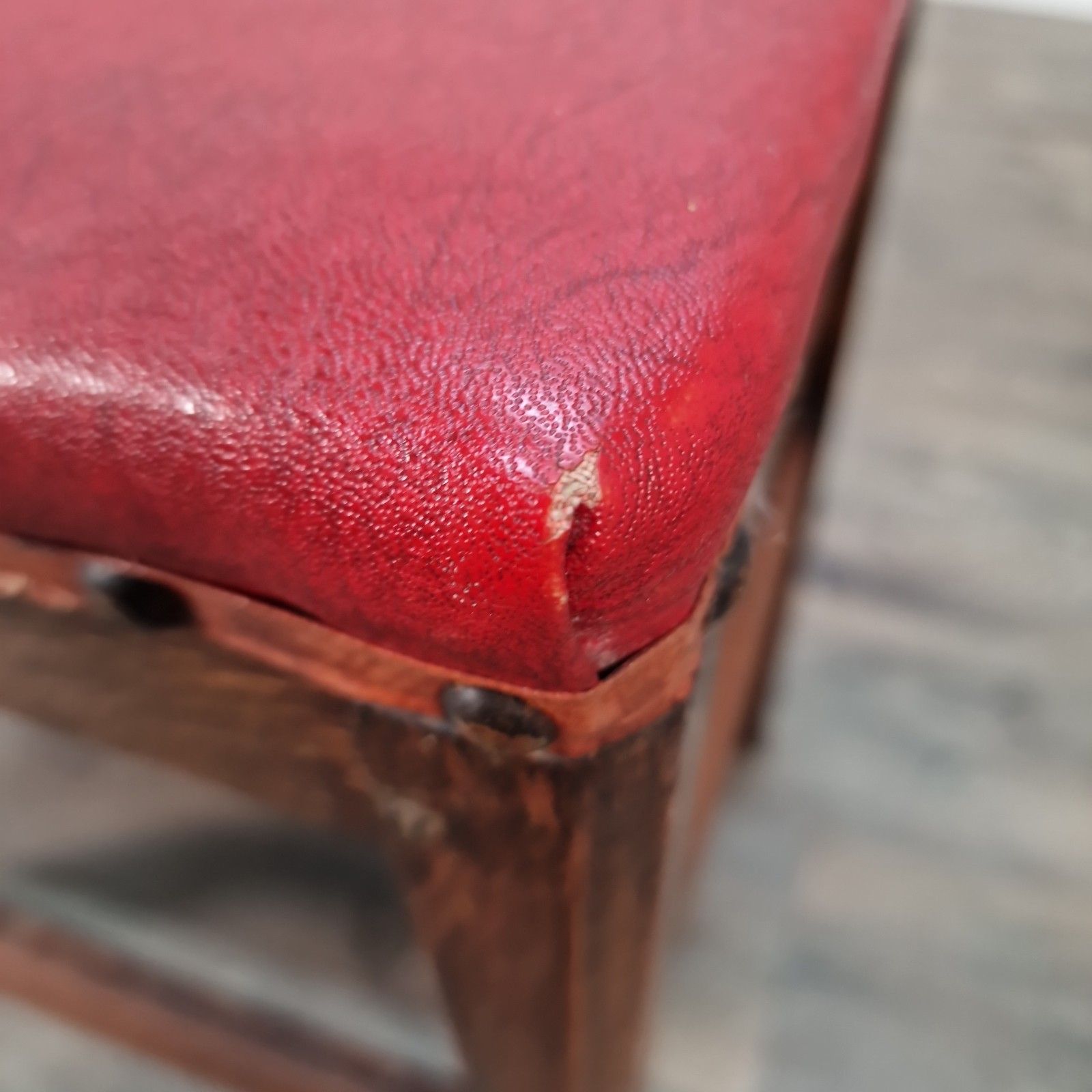 Vintage Rustic Country Stool Kitchen Seat Piano Pub Retro Solid Wooden Oak photo vintage
