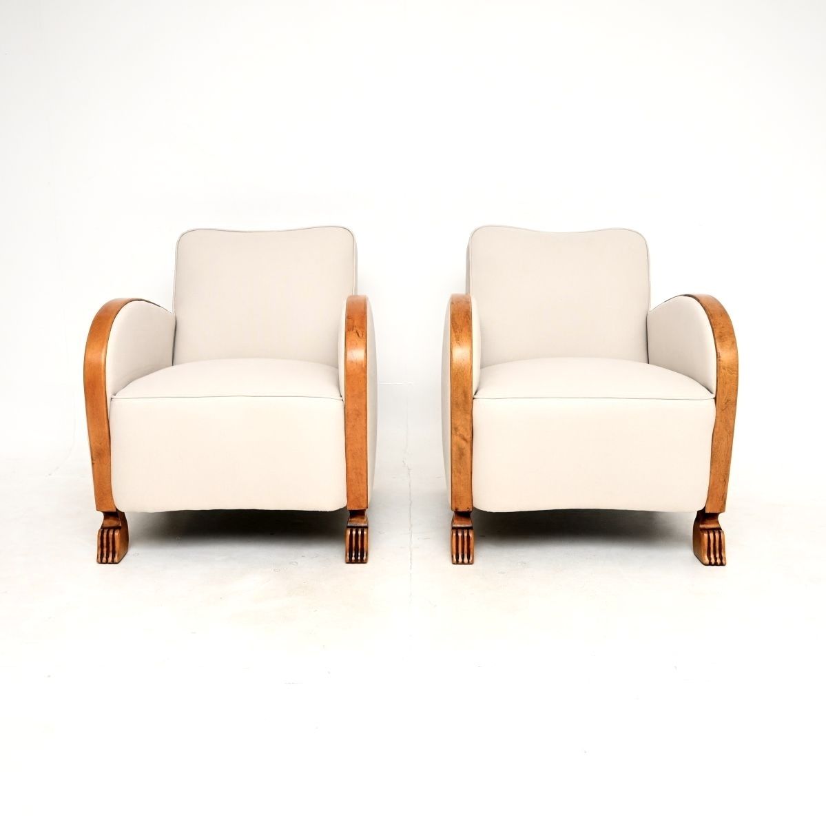 Pair Of Swedish Art Deco Armchairs In Satin Birch photo furniture