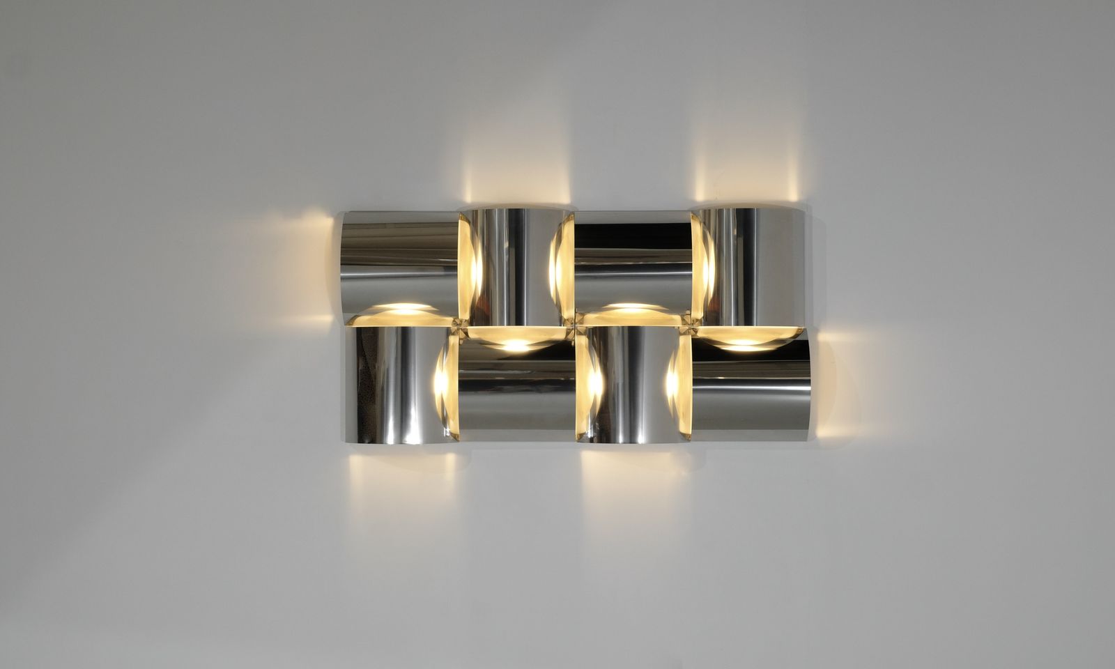 Wall Panel Light In Stainless Steel And Metal, Contemporary. photo Lighting