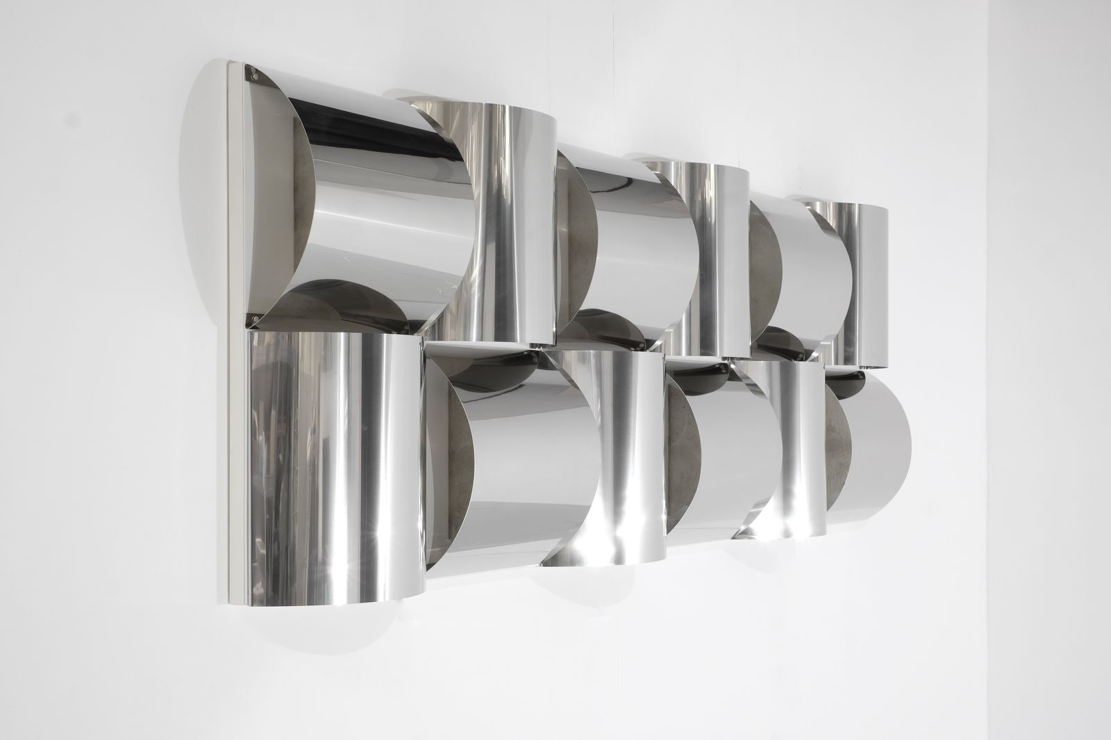 Wall Panel Light In Stainless Steel And Metal, Contemporary. photo vintage