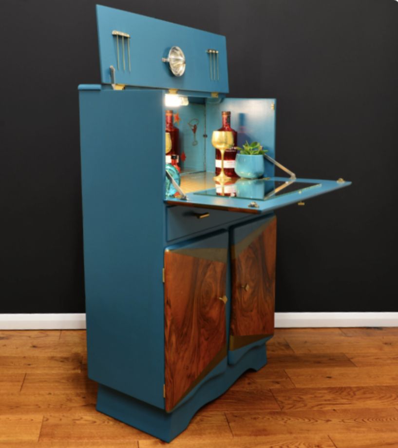 Mid Century Cocktail Cabinet, Retro Design. photo Furniture