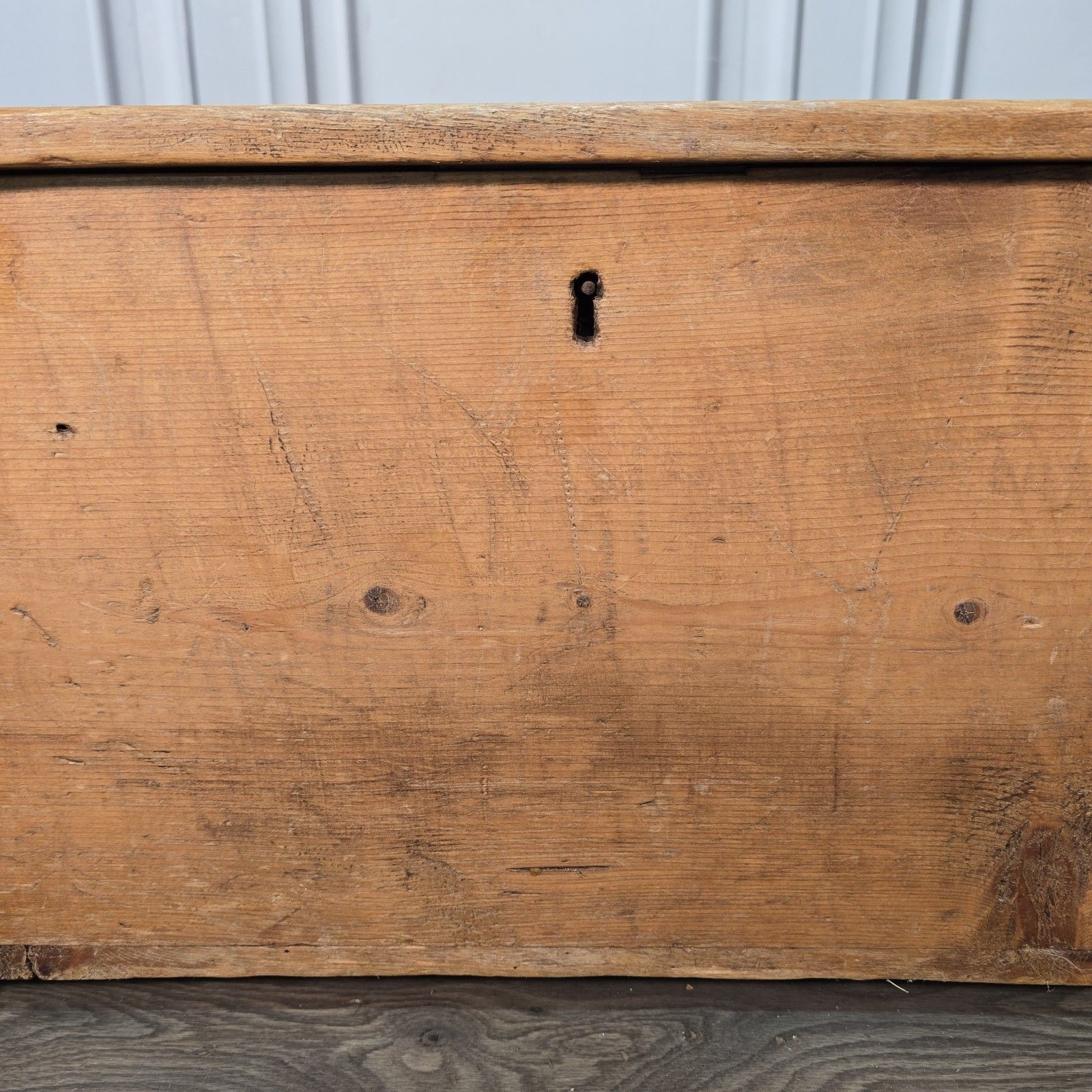 Furniture Antique Pine Blanket Chest Small Victorian Storage Trunk Wooden Tool Box Rustic photo