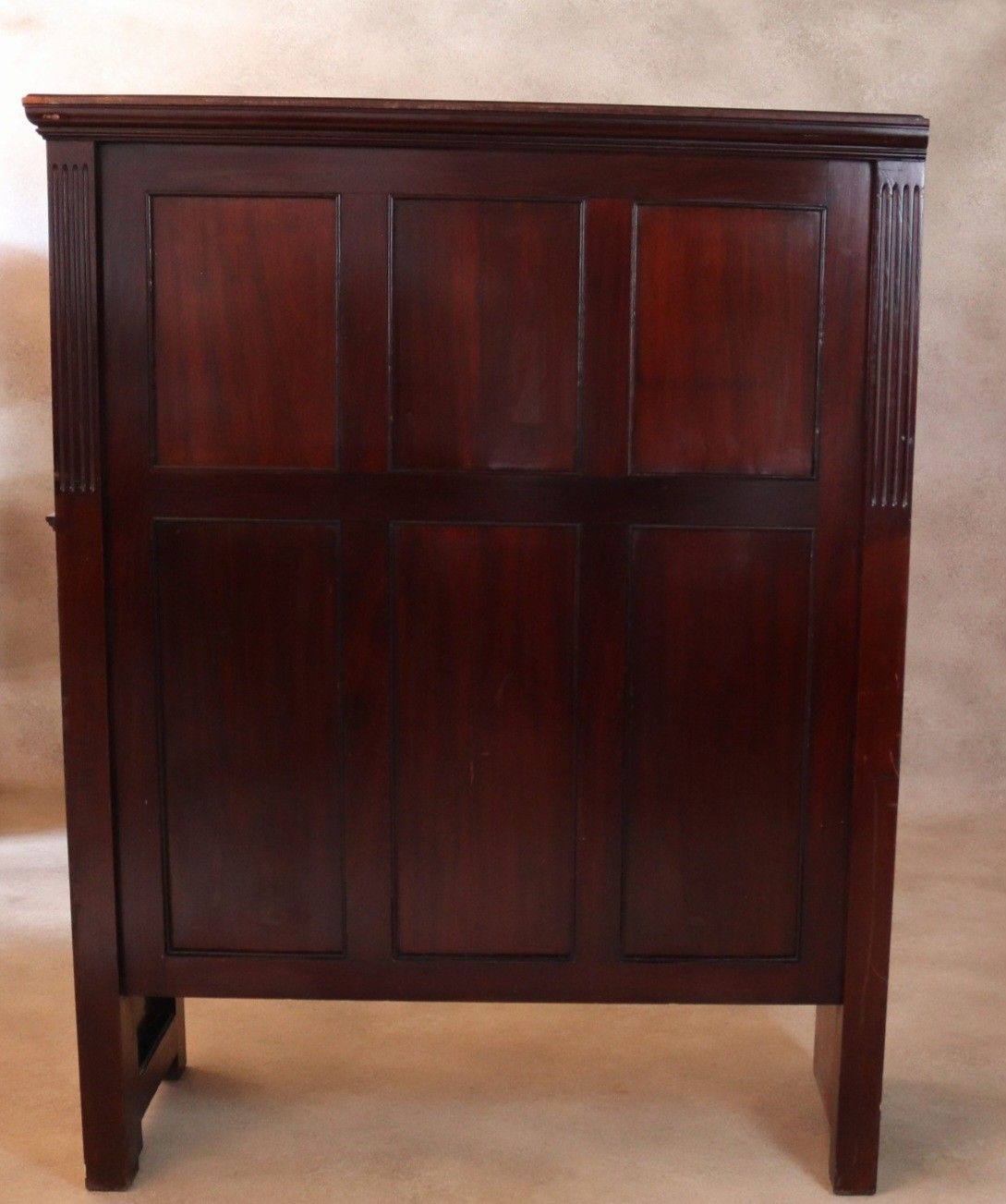 photo furniture Antique Victorian Mahogany Hall Settle Bench With Panelled High Back C.1890
