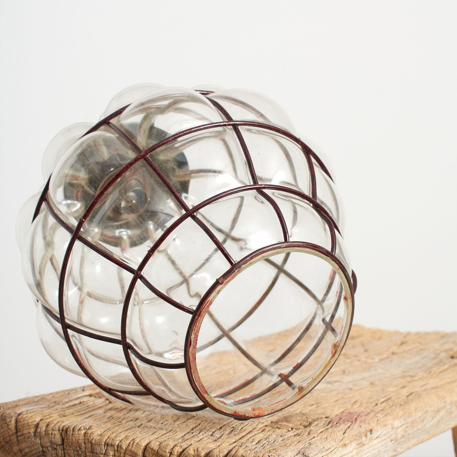 Antique Murano Style Cage Glass Pendant Light photo for sale
