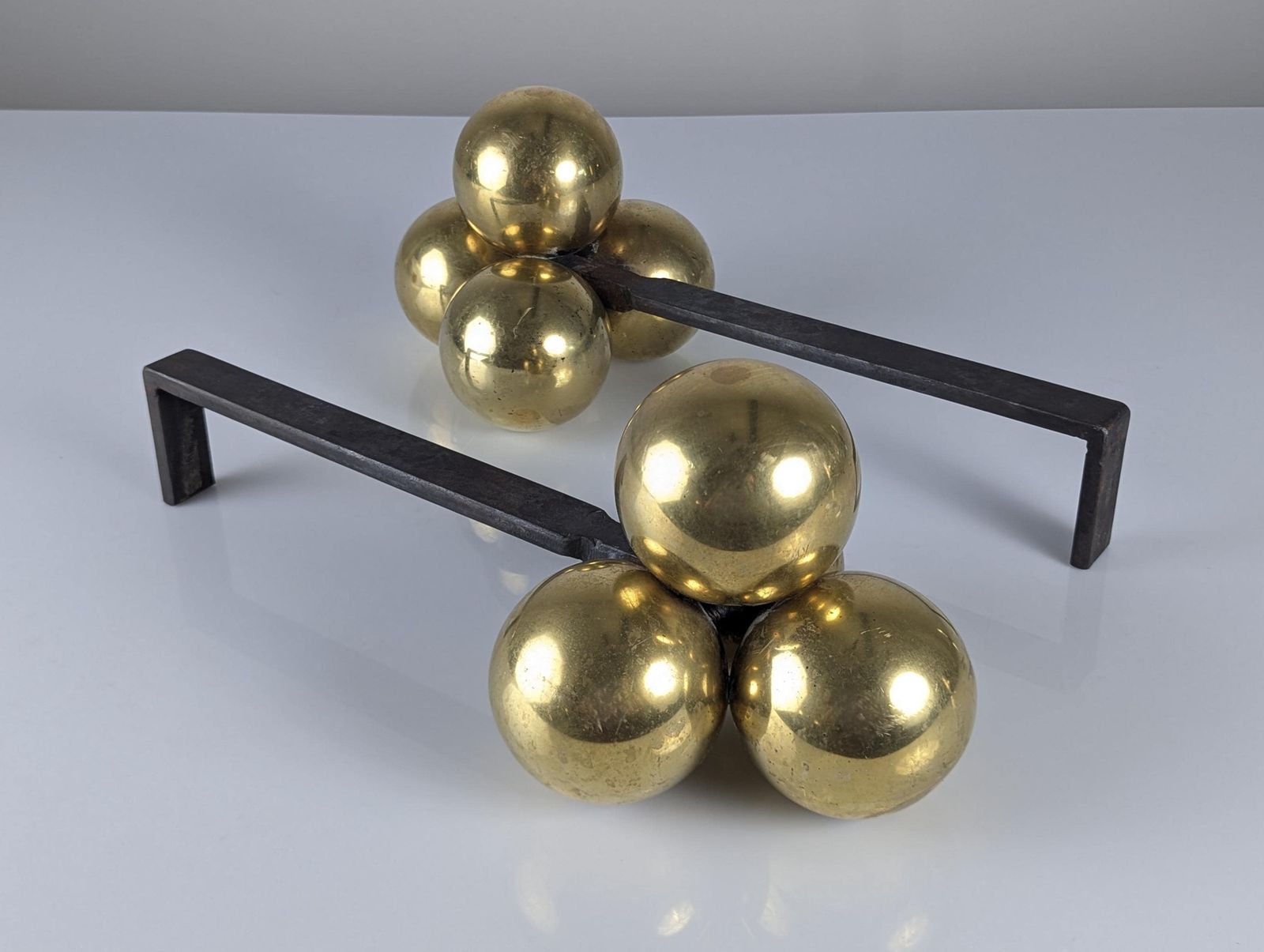 Chenets en bronze et fer forgé, par Jacques Adnet, années 1930 photo 3609.0