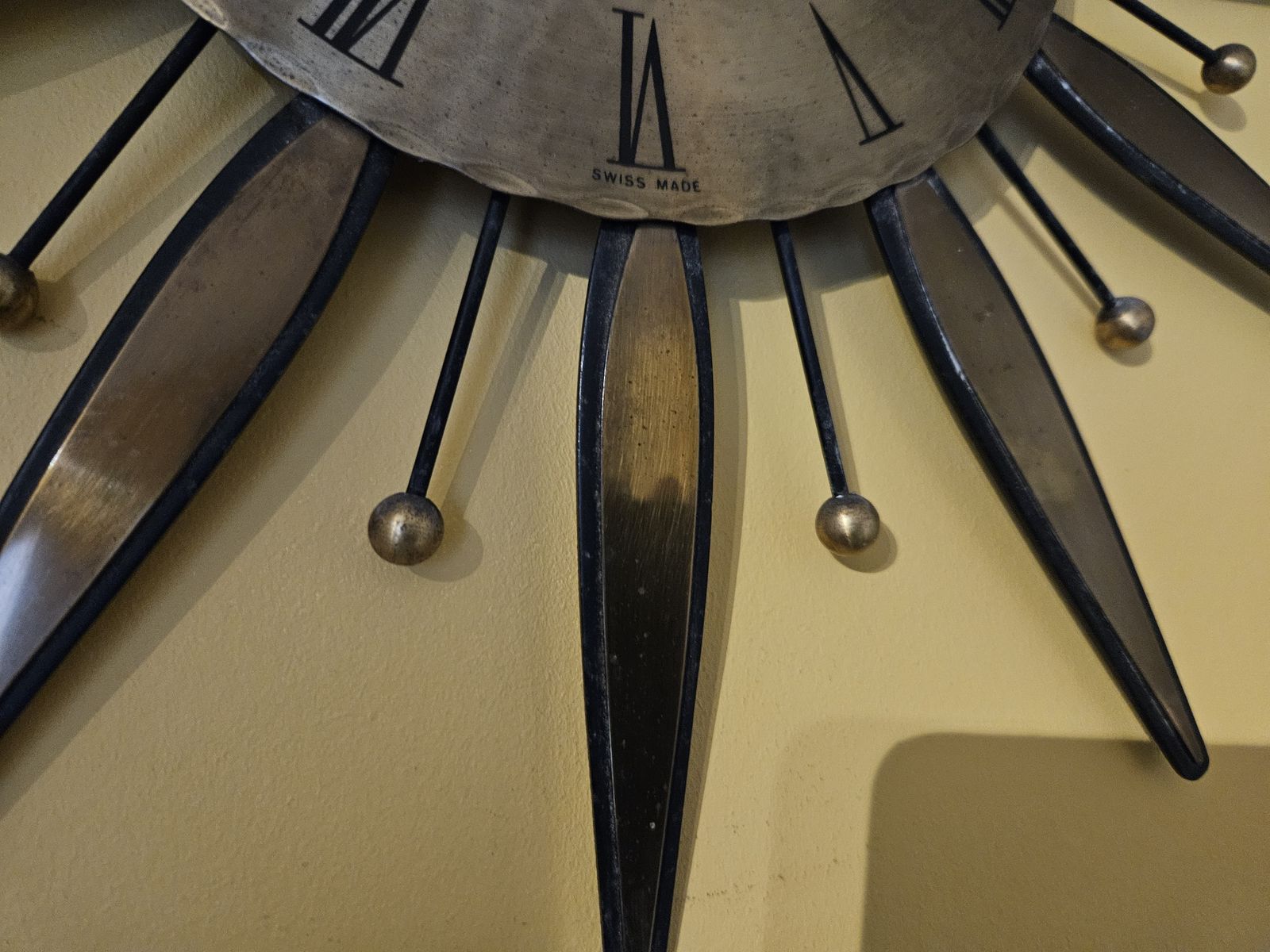 Kienzle Vintage Mid Century Automatic Sunburst Starburst Clock photo for sale