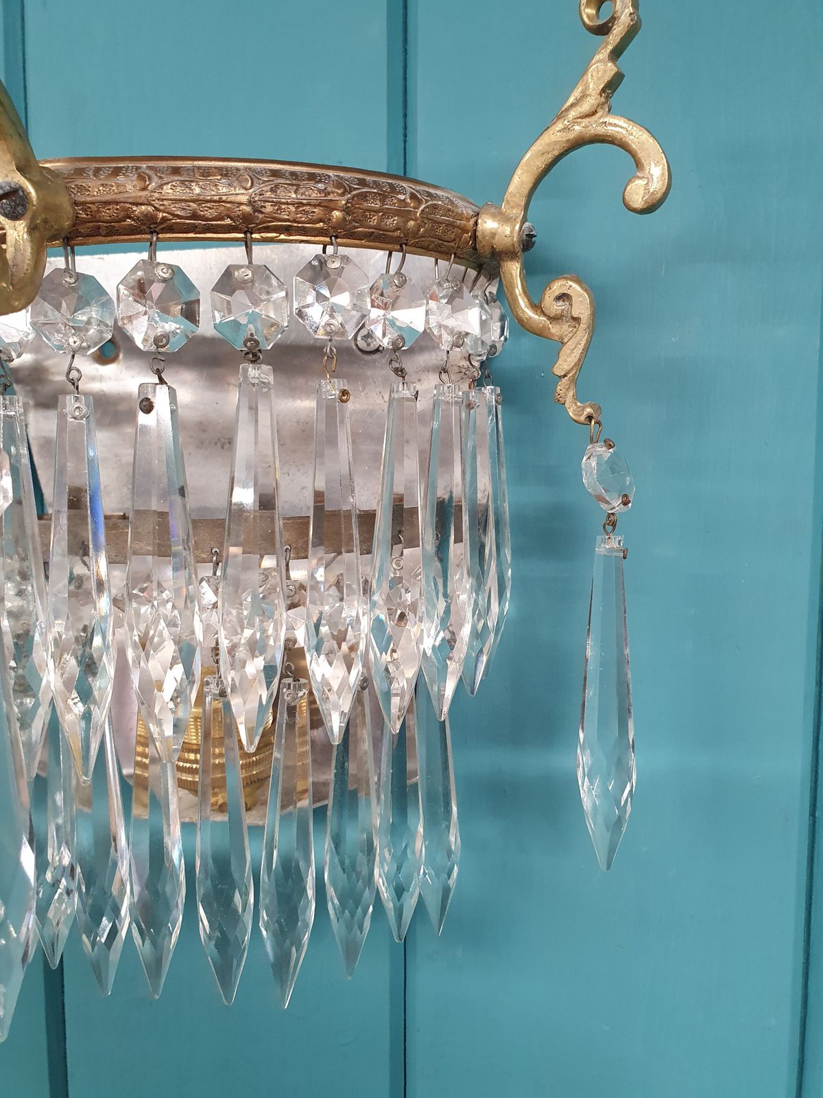 Antique Pair Of Spike Wall Lights With Polished Backs photo Lighting