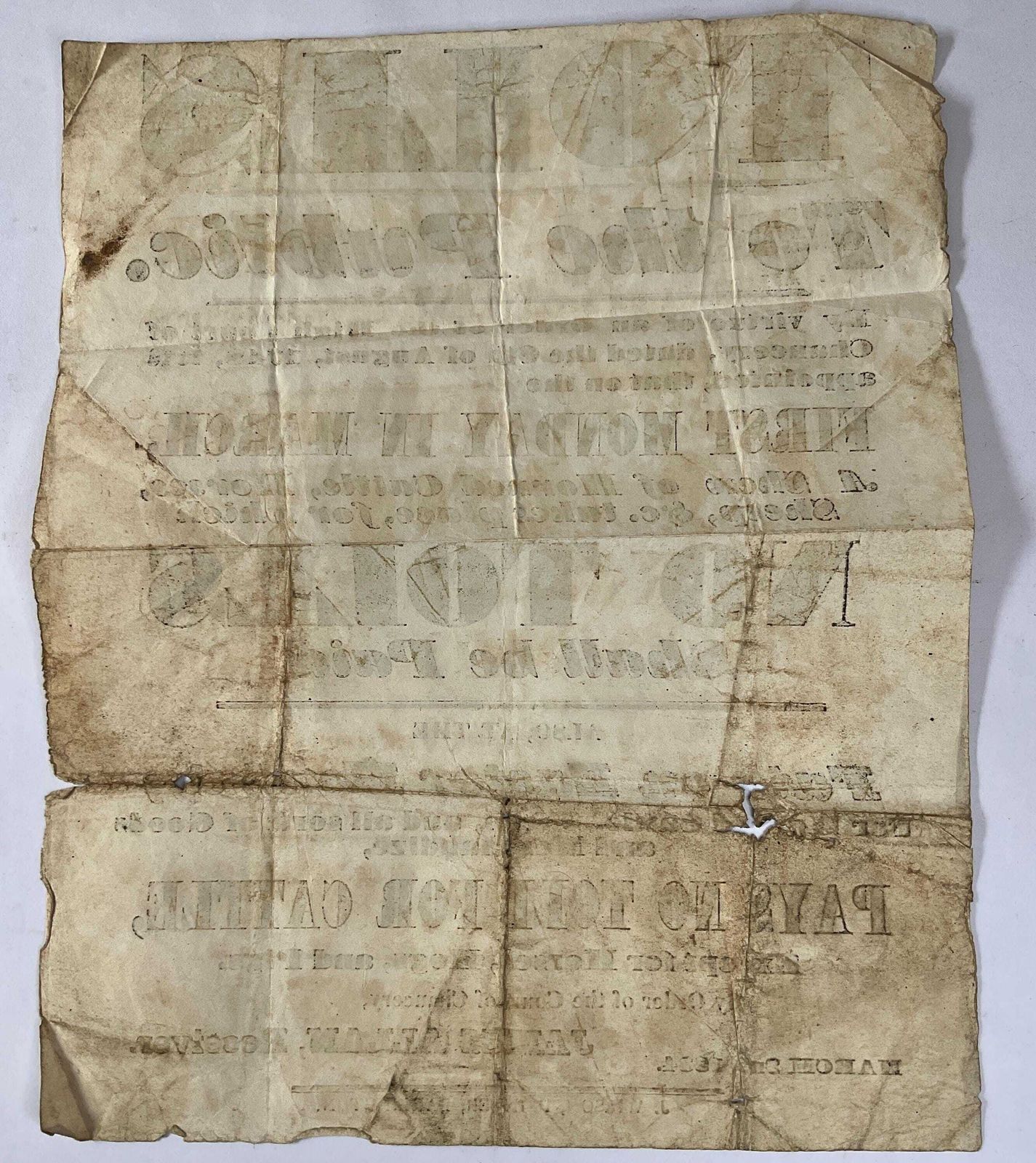 Originele William IV juridische aankondiging / markttolaankondiging uit 1834 - Gedrukt in Darlington - Zeldzame agrarische efemera, uniek wanddecor photo vintage