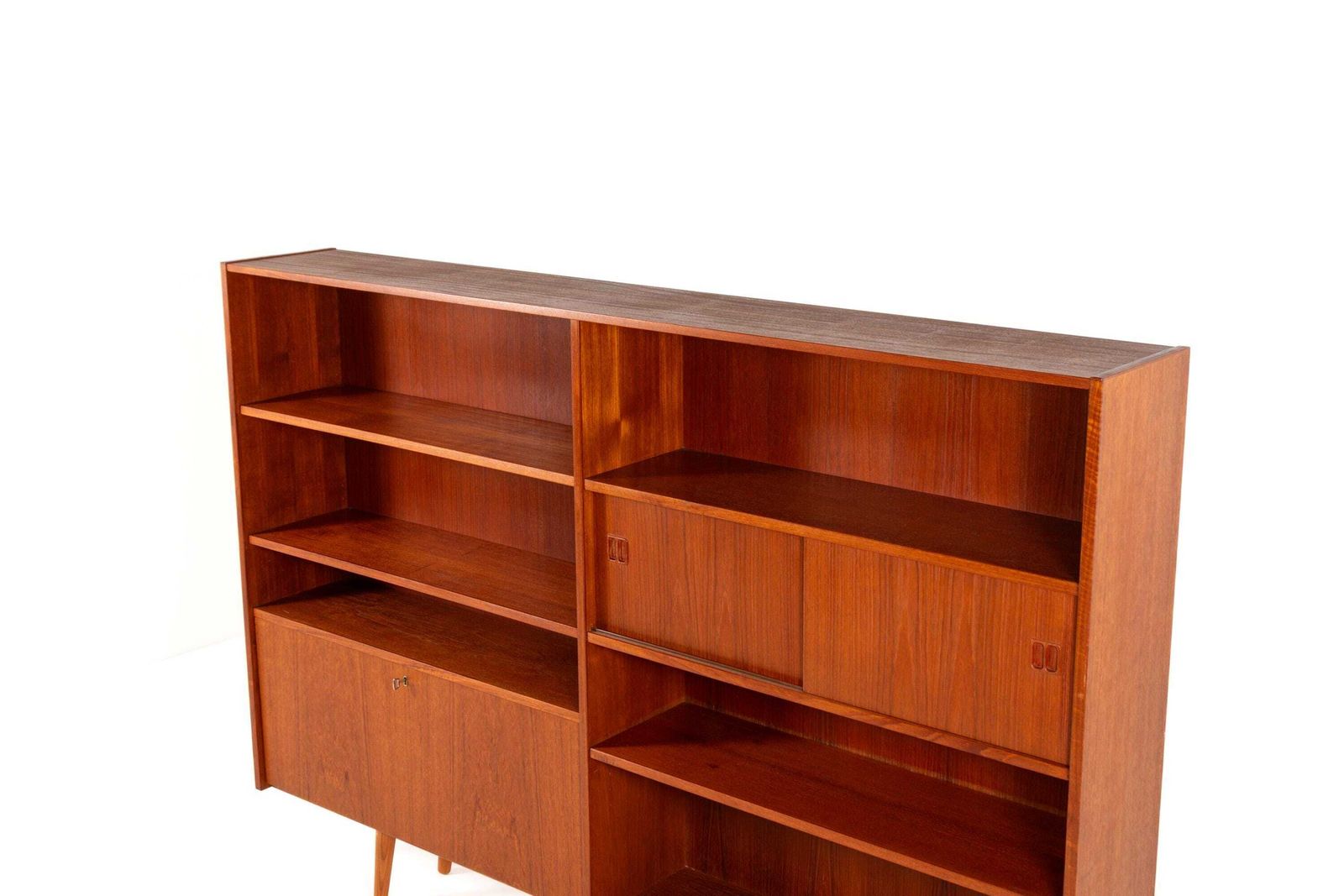 Furniture Danish Mid Century Teak Bookcase Cabinet, 1960s photo