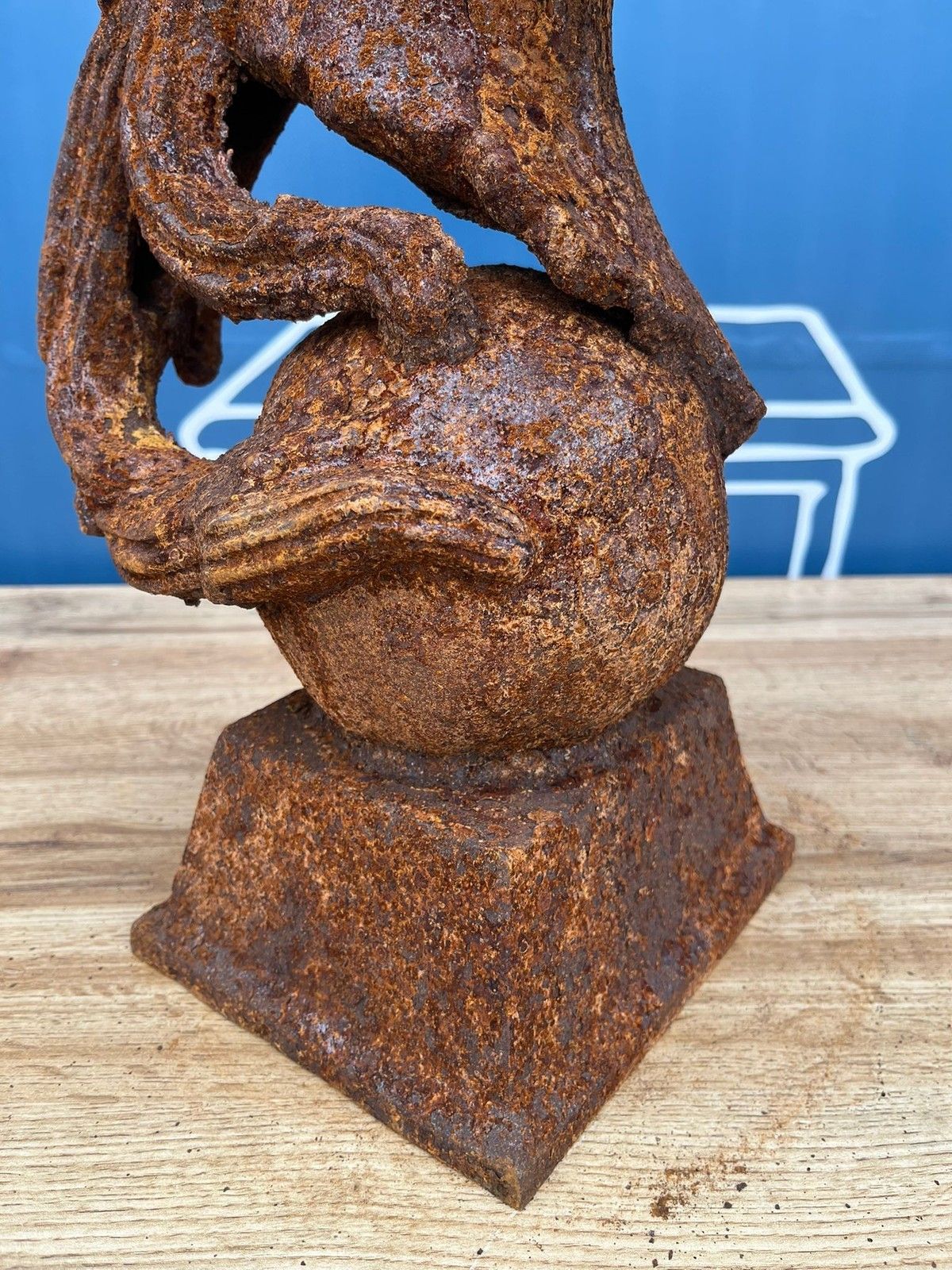 Antique Style Rusty Cast Iron Horse Head Bust Garden Interior Sculpture 12.5kg photo 110.0