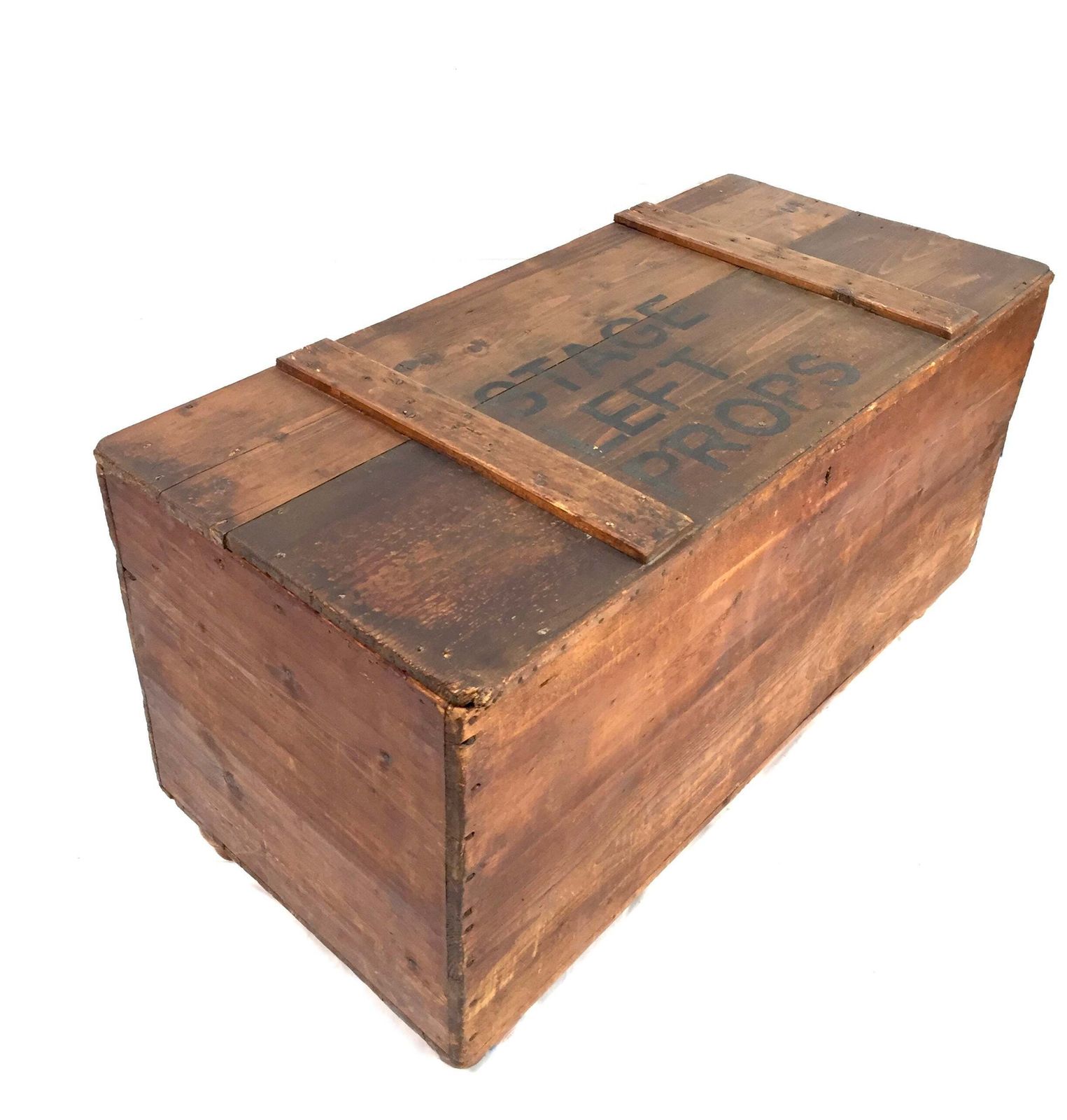 Antique 20th Century Wooden Coffer Blanket Box / Stage Prop Storage Crate C.1920