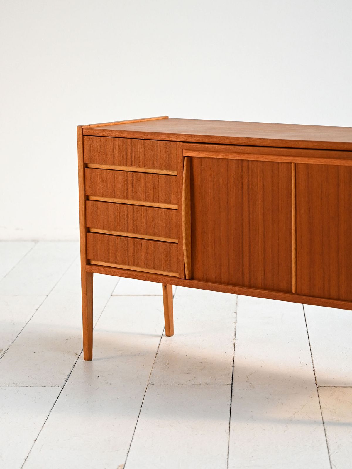 Scandinavian Teak Sideboard With Pull Out Desk, 1960s photo vintage