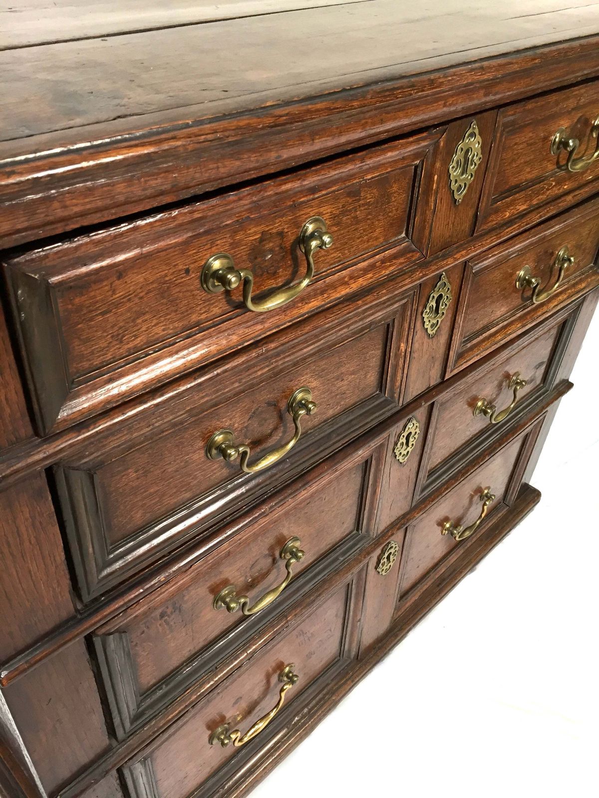 Antique 18th / 17th Century Oak Wooden Chest Of Drawers Storage Cabinet C.1700 photo Furniture