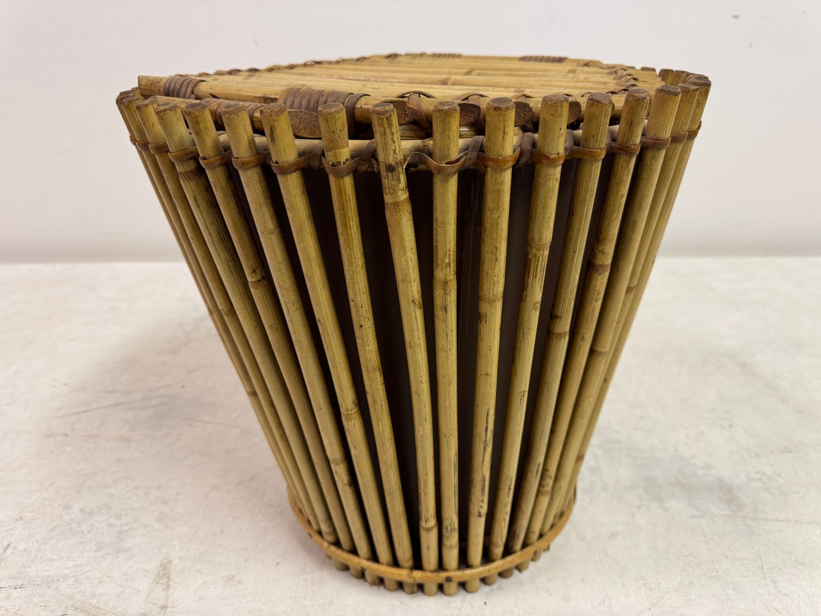 1970s Italian Bamboo Waste Paper Bin photo furniture