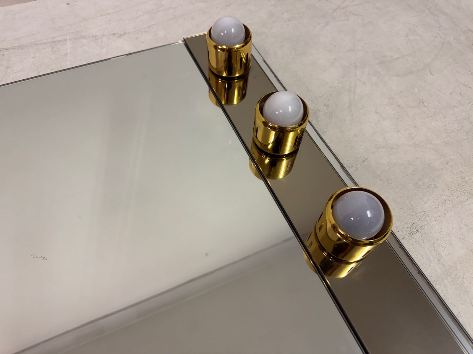 1970s Italian Hollywood Dressing Room Vanity Mirror With Lights By Isa photo vinterior