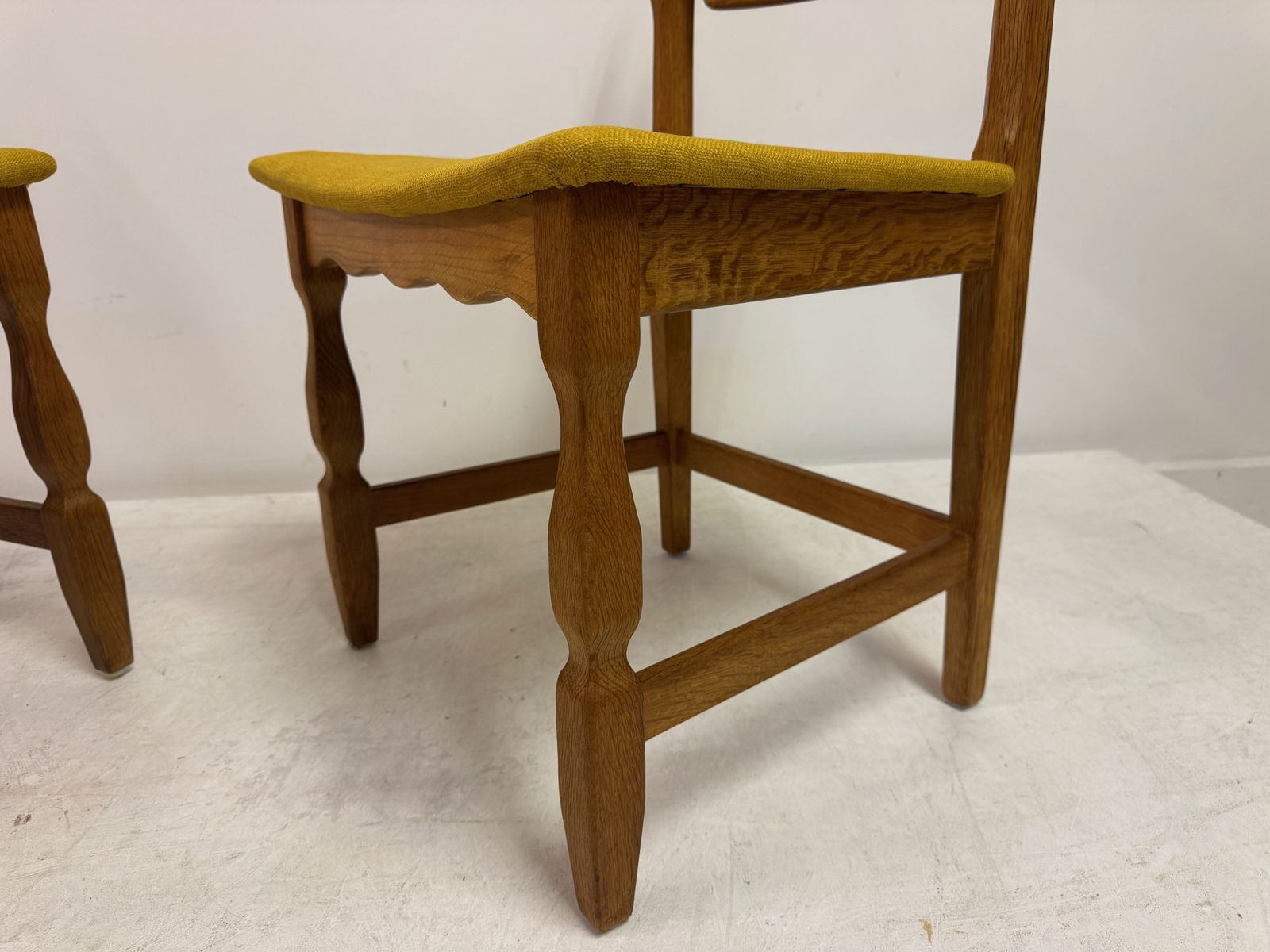 photo vinterior Set Of Six Mid Century Danish Razorblade Oak Dining Chairs By Henning Kjaernulf 1960s