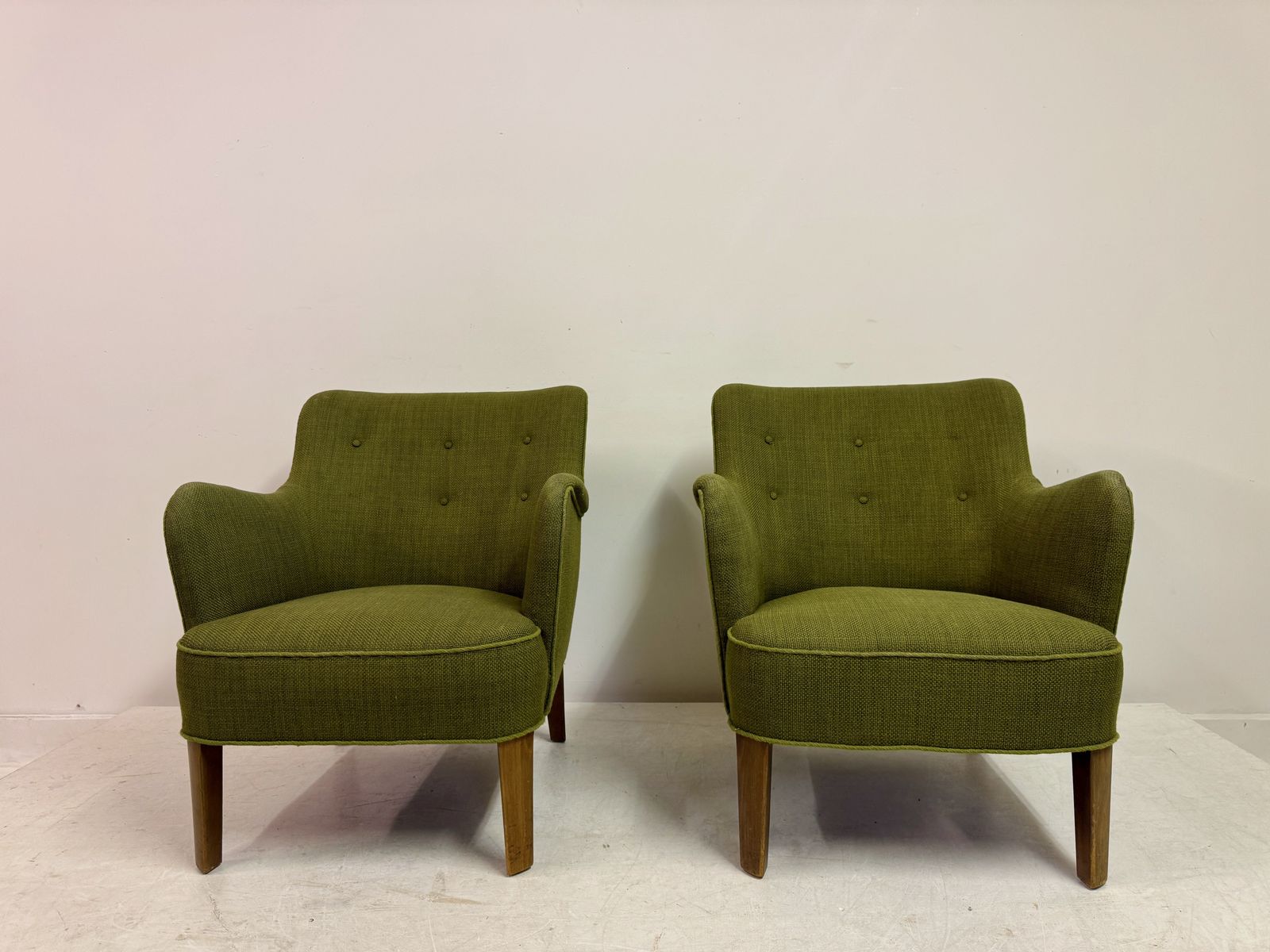 Pair Of Model 1748 Armchairs By Peter Hvidt For Fritz Hansen, Denmark, Circa 1950s photo for sale
