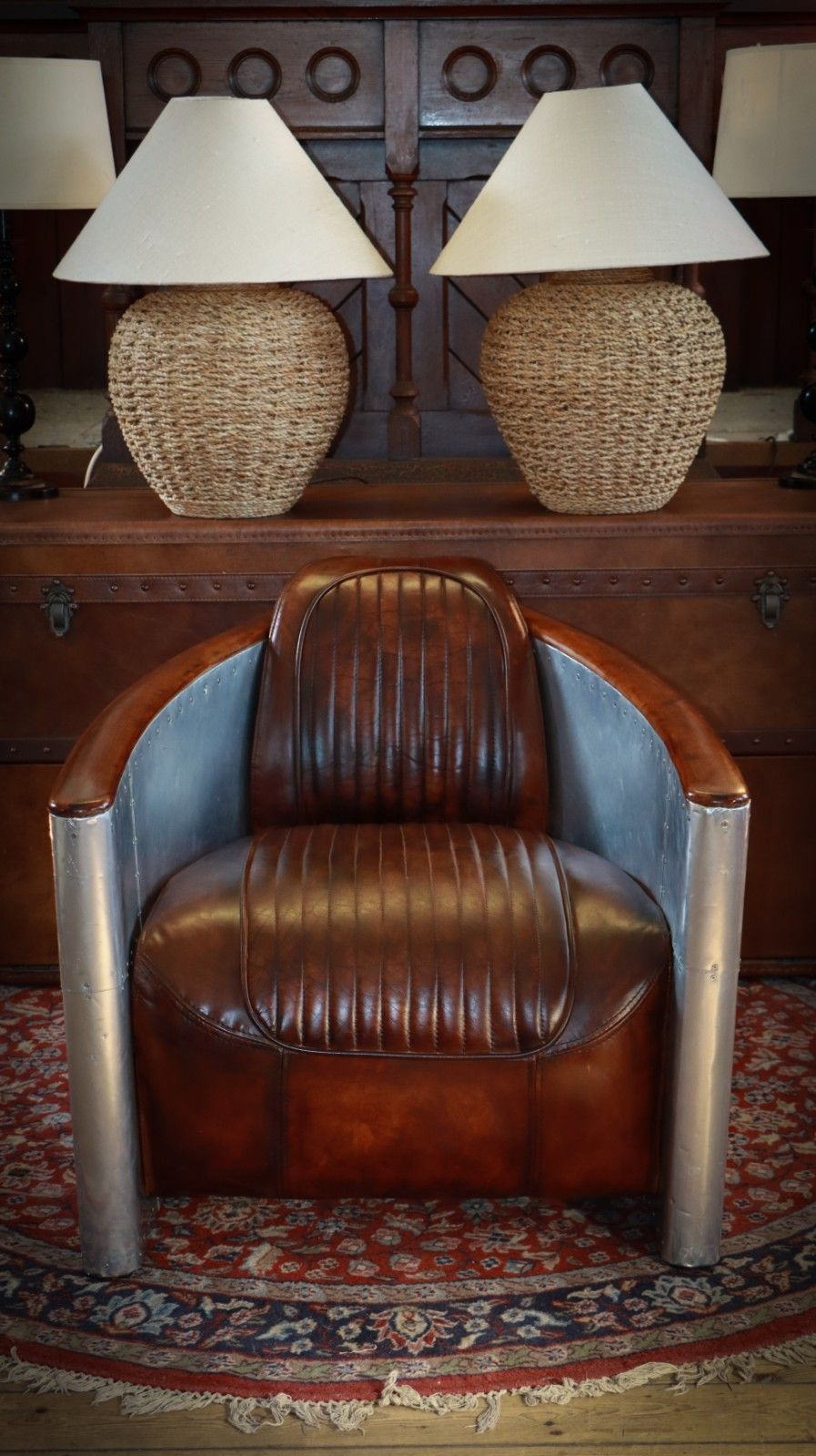 Stunning Timothy Oulton Aviator Tomcat Club Armchair In Buck'dn Brok'n Leather🚚 photo vinterior