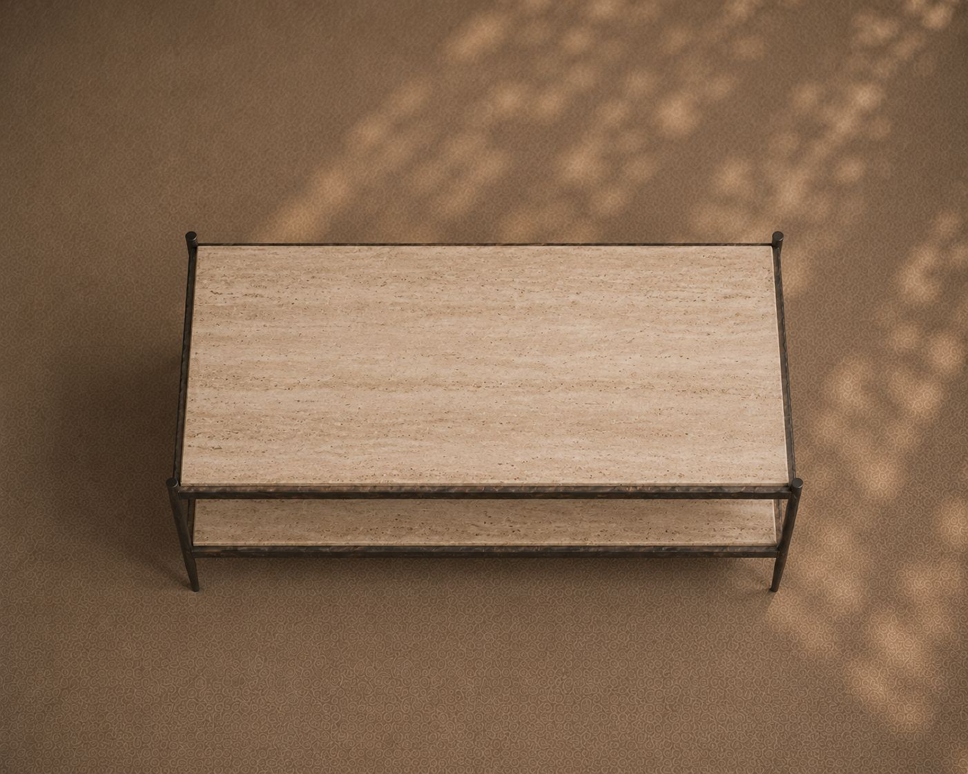 The Forged 'Mjolnir' Coffee Table   Travertine photo for sale