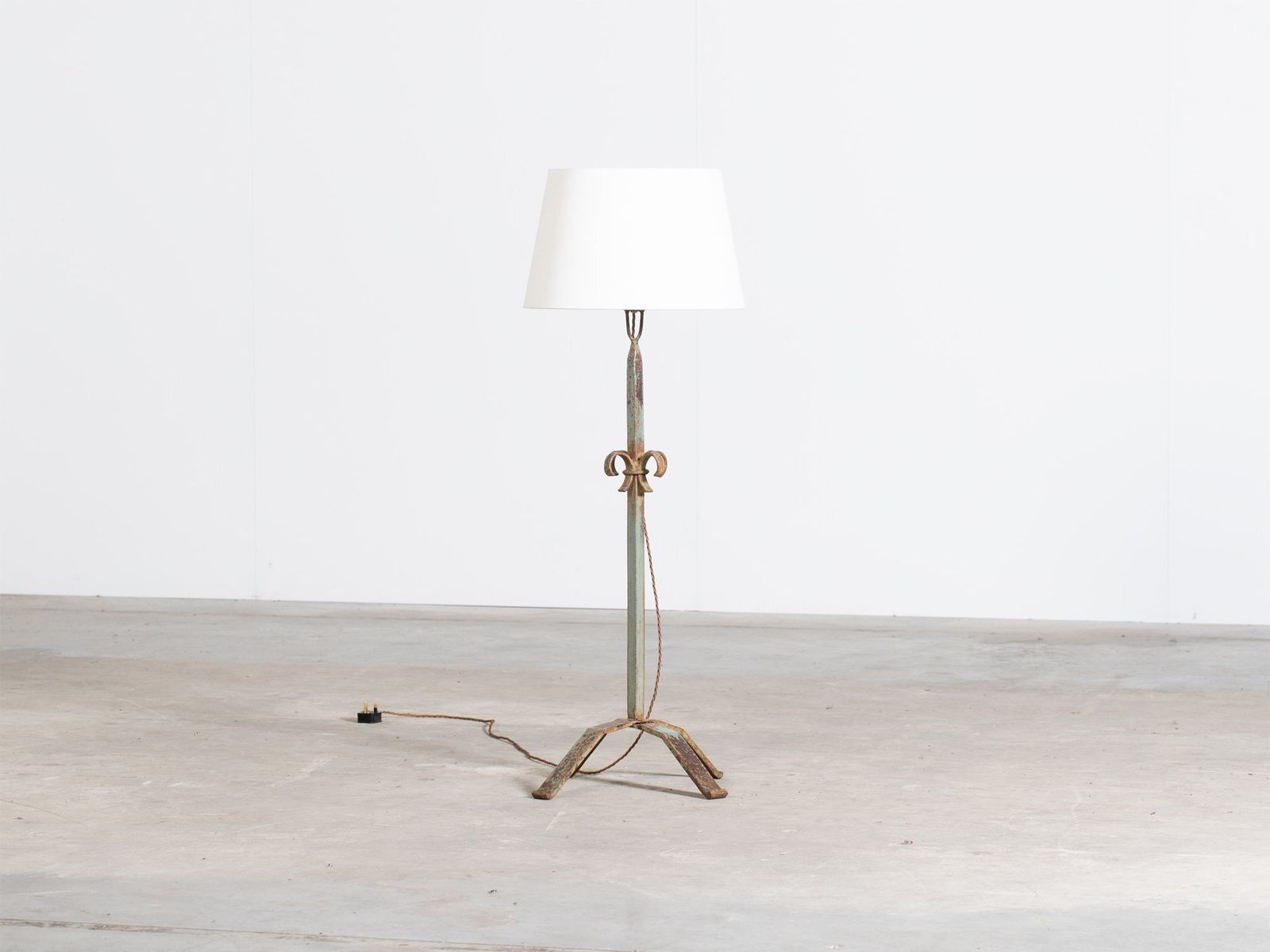 French Painted Iron Floor Lamp