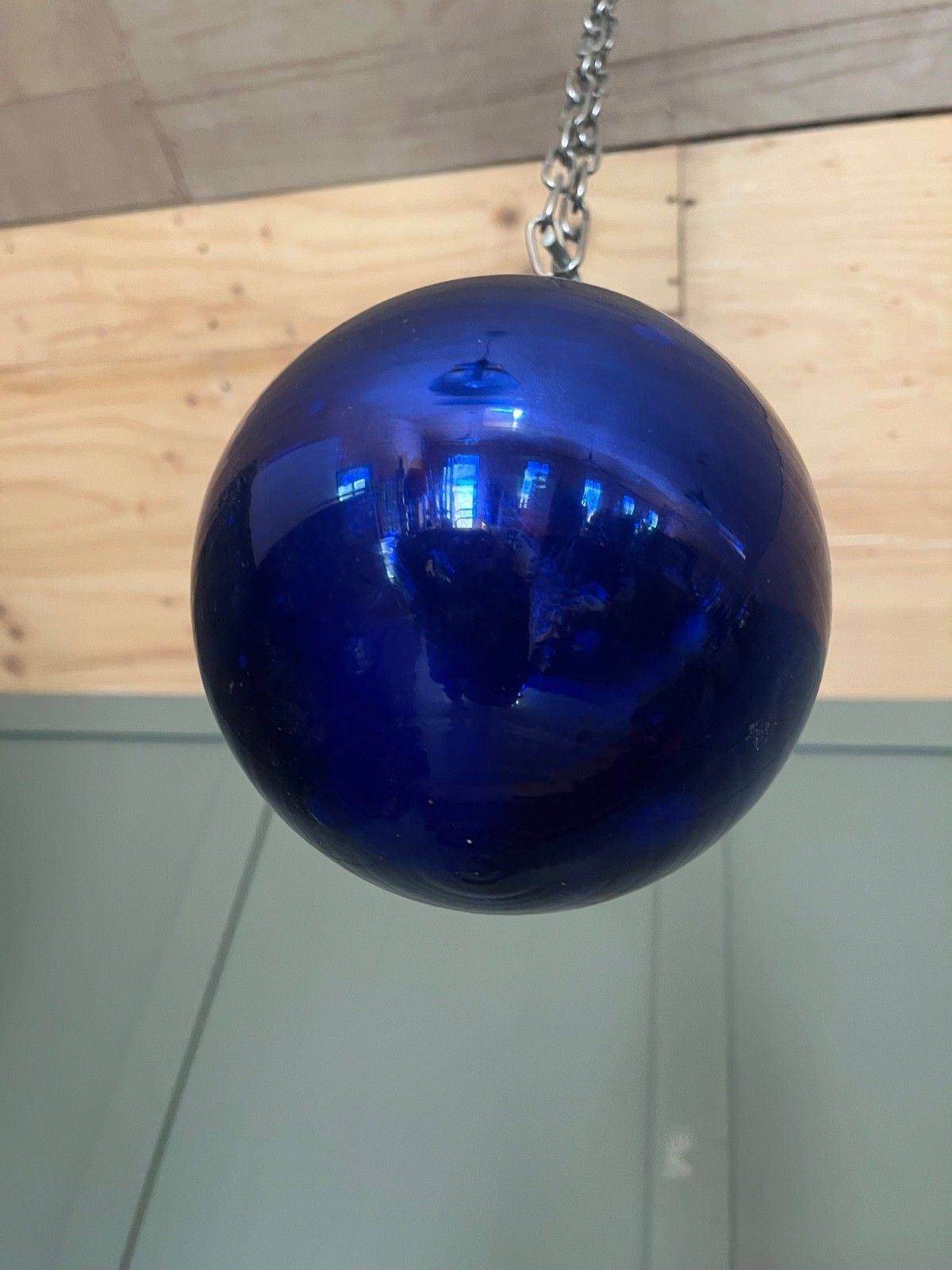 Antique Witches Ball Deep Blue Glass Circa Mid 1800’s photo furniture