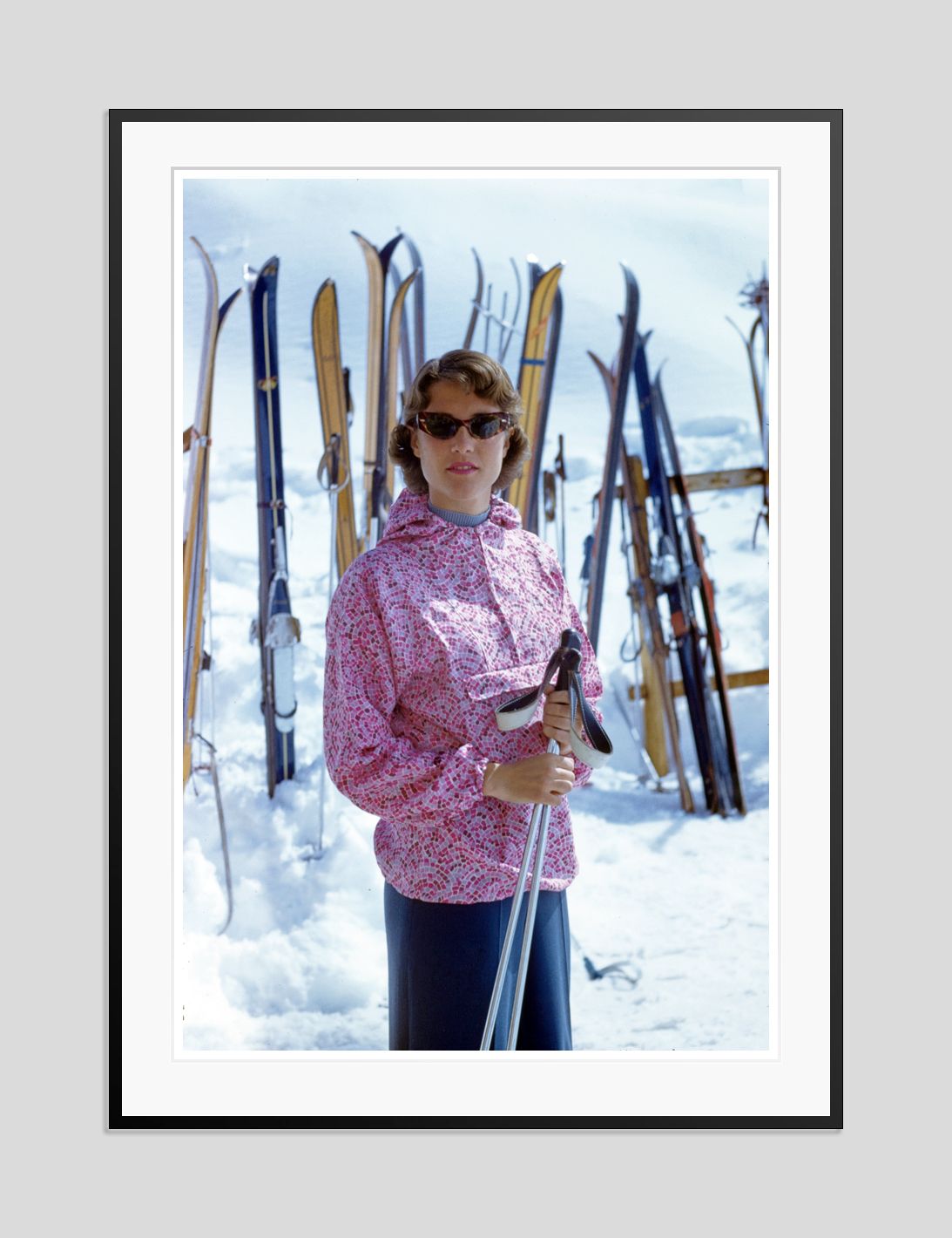 Toni Frissell 'Zermatt Ski Fashion' Archival Pigment Print Framed In Black photo furniture