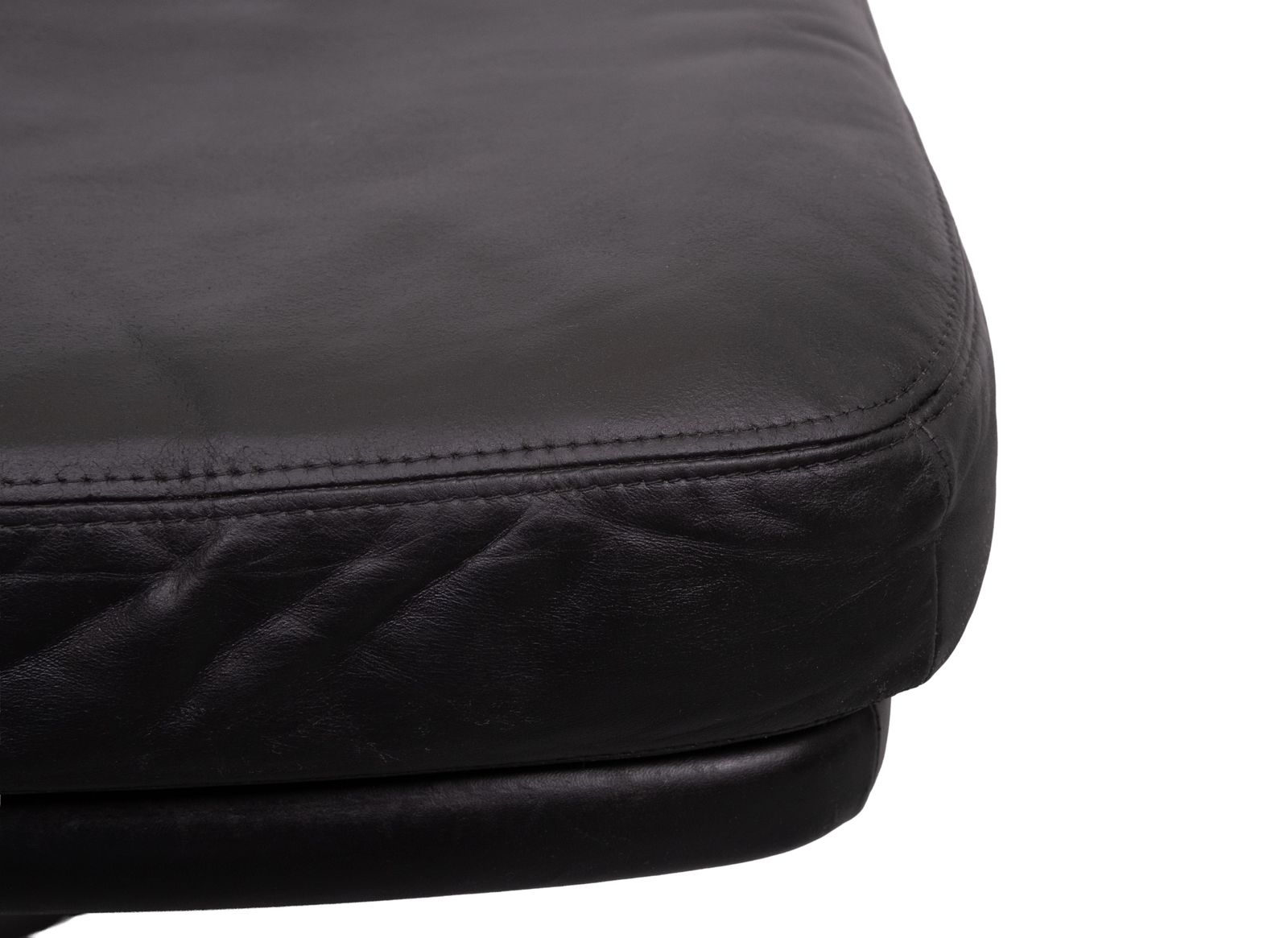 Zwarte leren voetenbank, Collection Walter Knoll, ca. jaren 1970, Duitsland photo Meubels