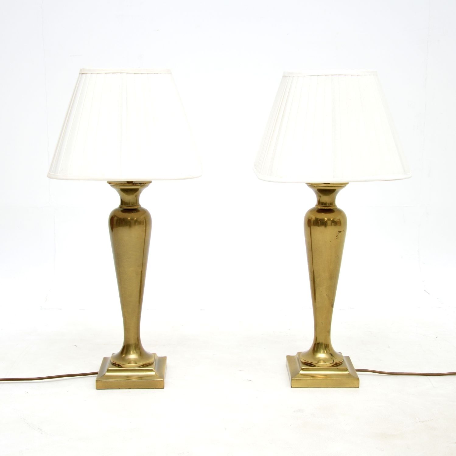 Pair Of Vintage Brass Table Lamps photo furniture
