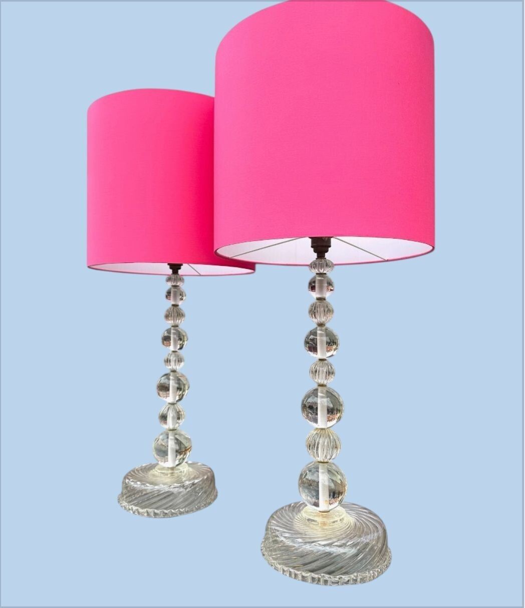 A Pair Of Large 1970s Murano Glass Lamps Attributed To Barovier & Toso photo furniture