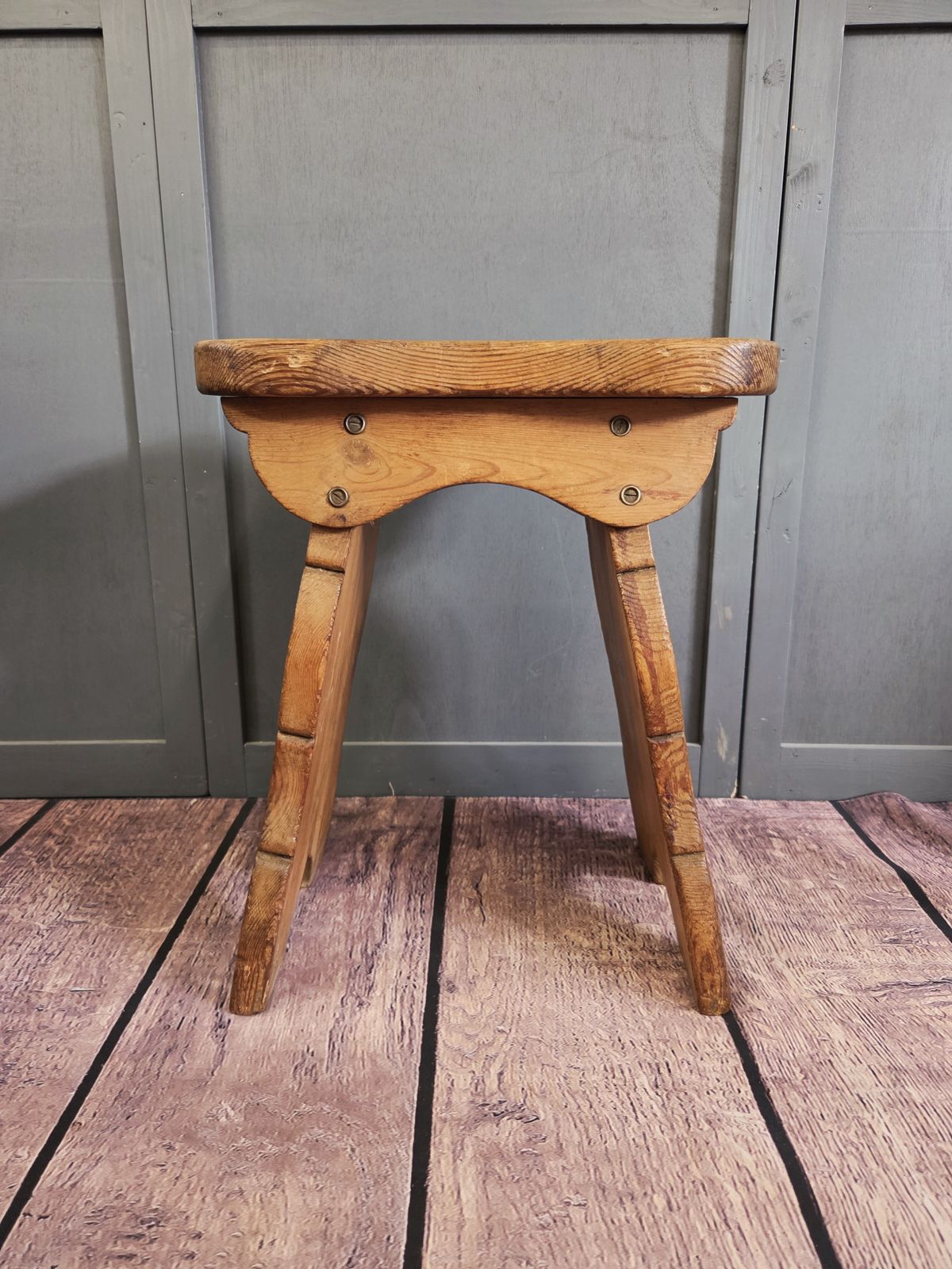 Early 20th Century Arts And Crafts Style Pine Stool photo furniture
