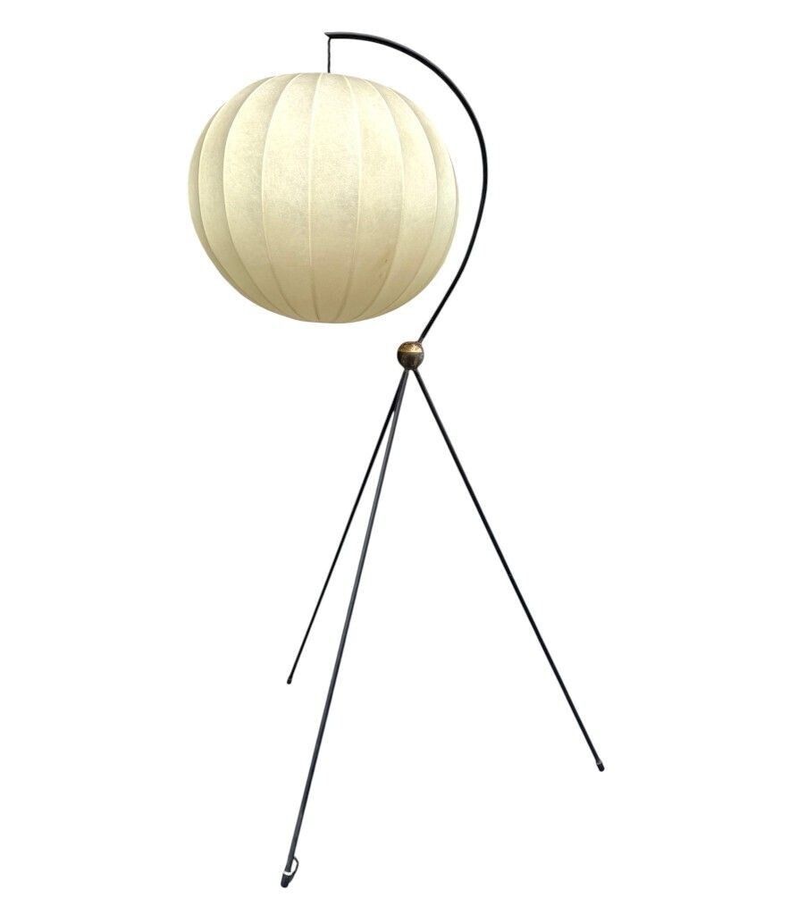 photo buy A Rare Italian 1960s Black Lacquer And Brass Tripod Floor Lamp With Cocoon Shade By Castiglioni